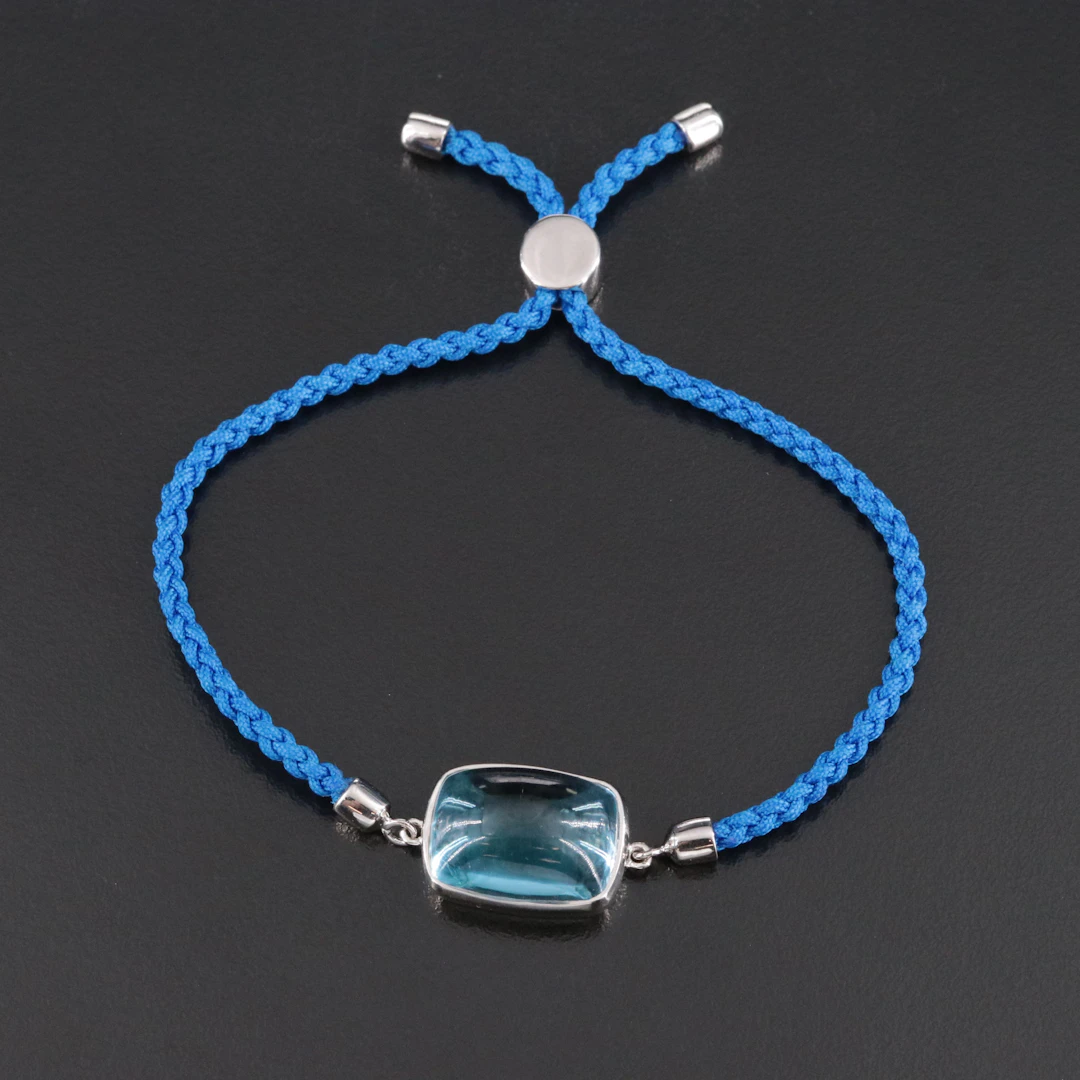 Sterling Blue Topaz Bolo Bracelet