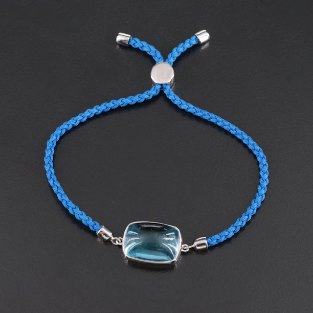 Sterling Blue Topaz Bolo Bracelet
