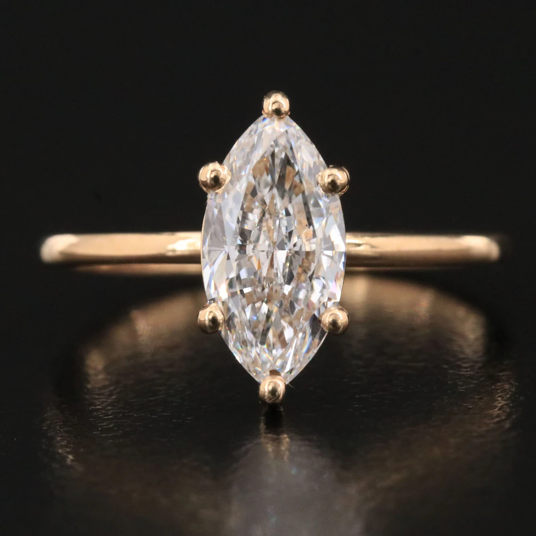 14K 1.51 CT Lab Grown Diamond Solitaire Ring with IGI Report
