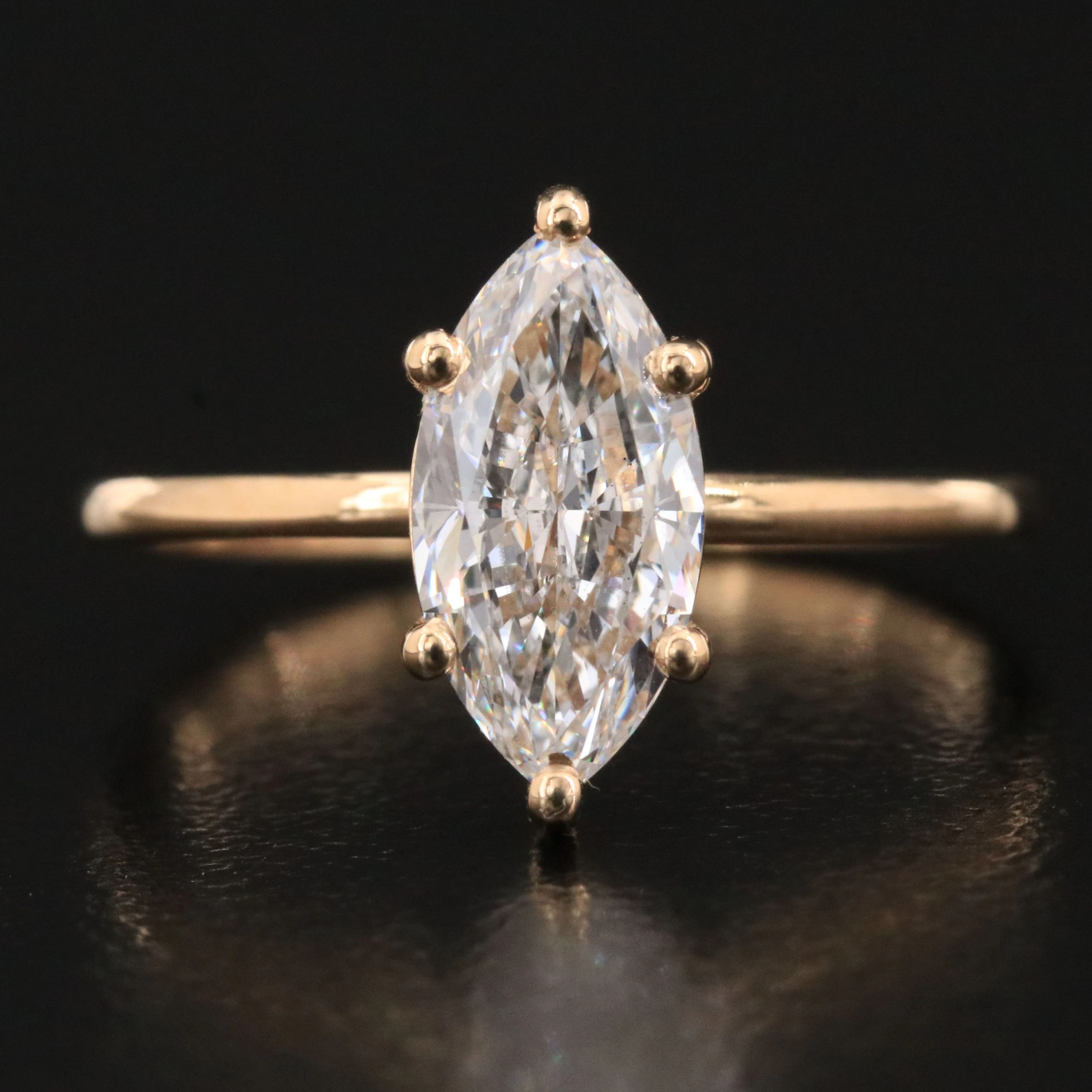 14K 1.51 CT Lab Grown Diamond Solitaire Ring with IGI Report