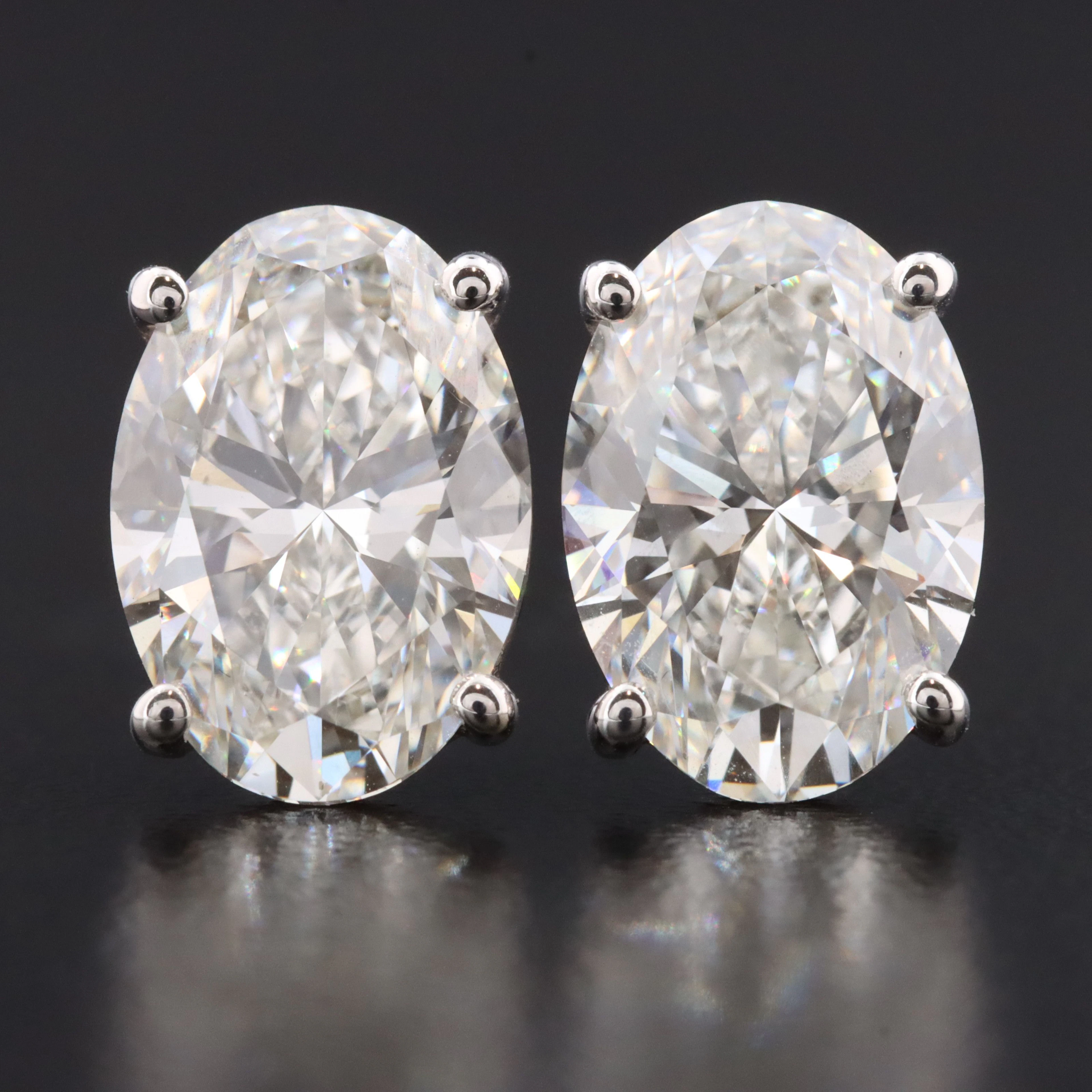 14K 3.00 CTW Lab Grown Diamond Solitaire Stud Earrings with IGI Reports