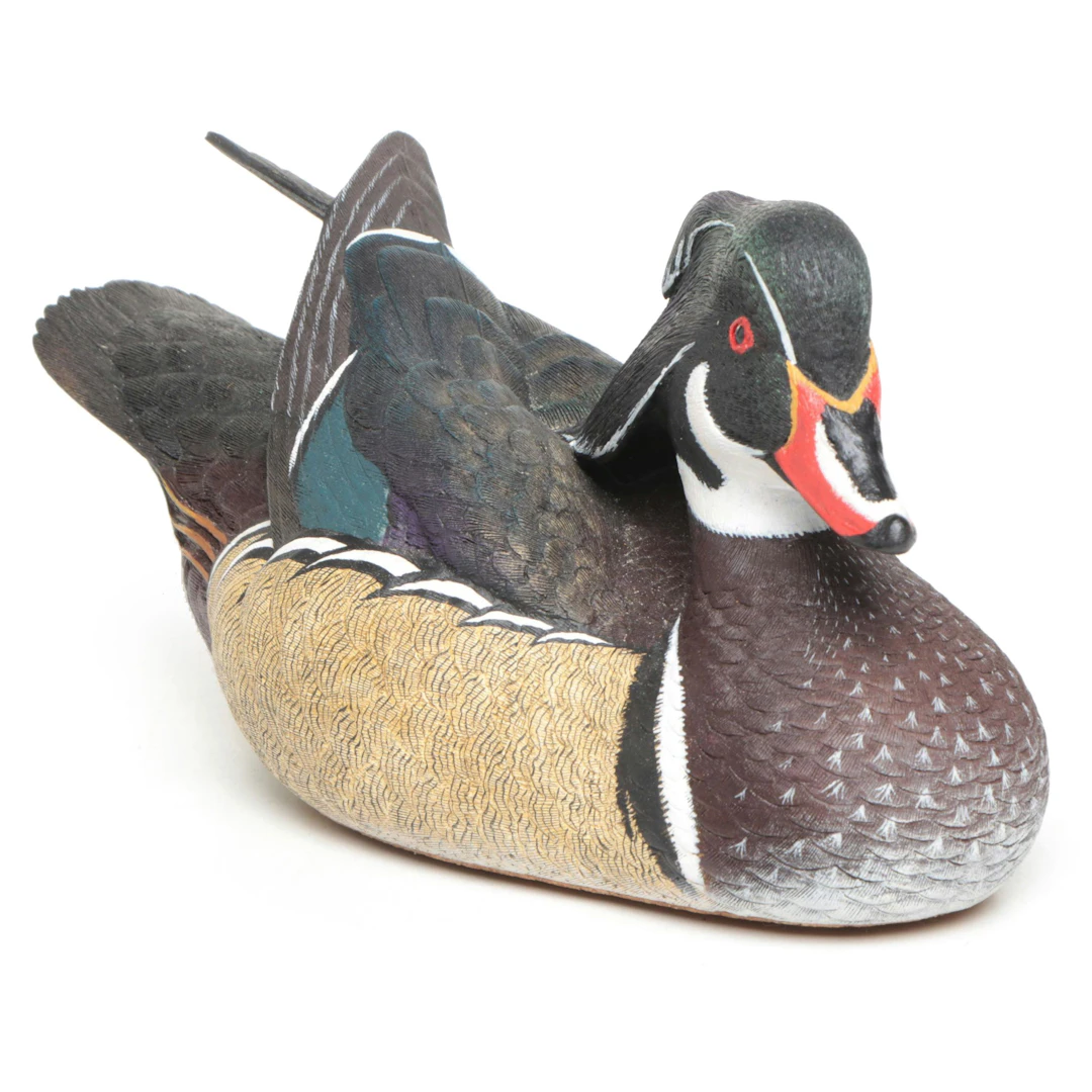 Nature's Window Signed Resin Wood Duck Figurine