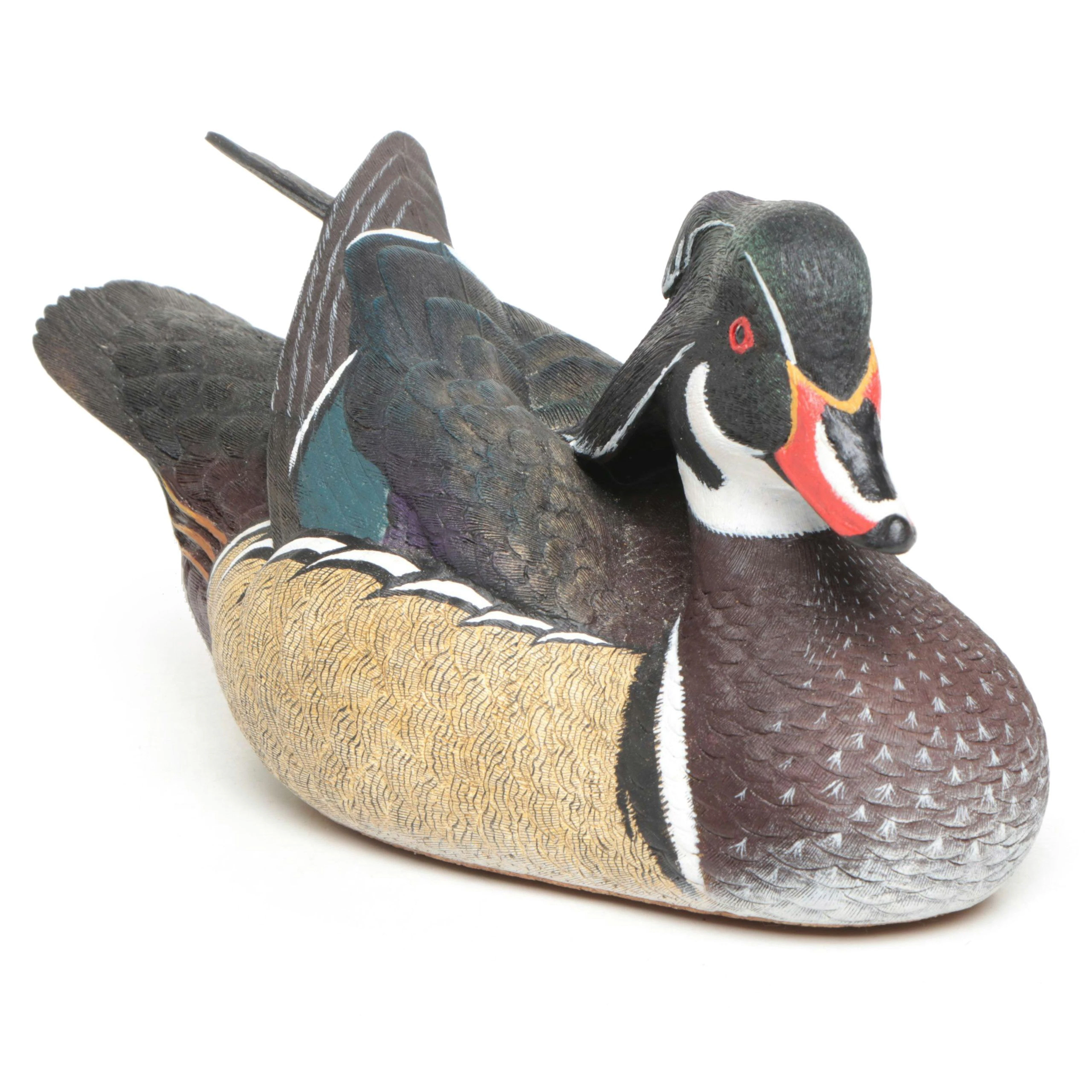 Nature's Window Signed Resin Wood Duck Figurine