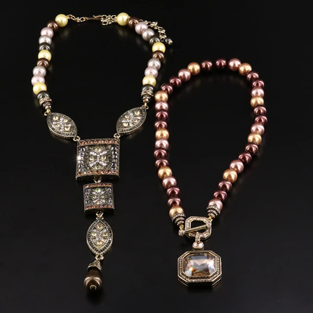 Heidi Daus Faux Pearl and Rhinestone Necklaces