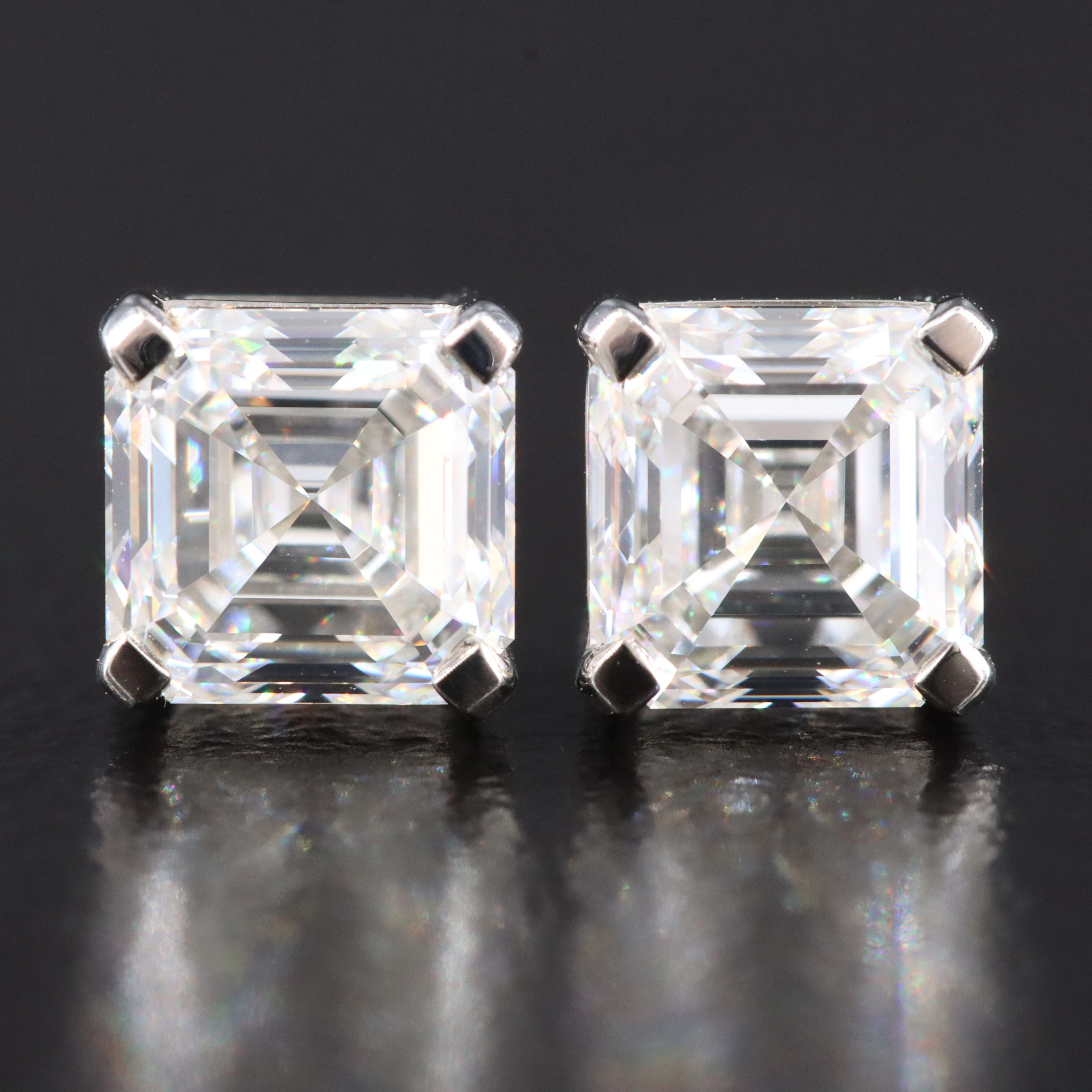 Platinum 2.02 CTW Diamond Stud Earrings with GIA Reports