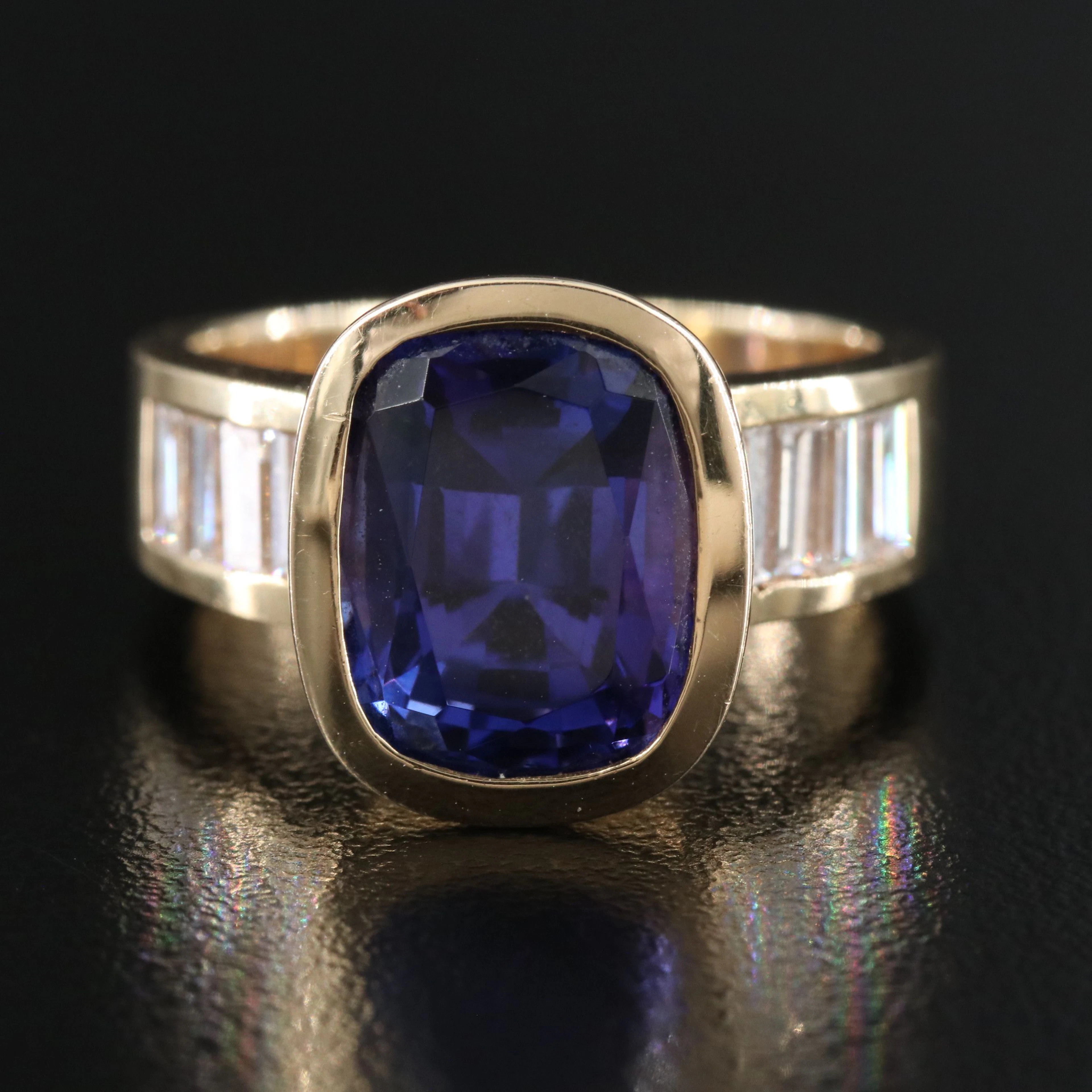 14K 4.62 CT Tanzanite and Diamond Ring