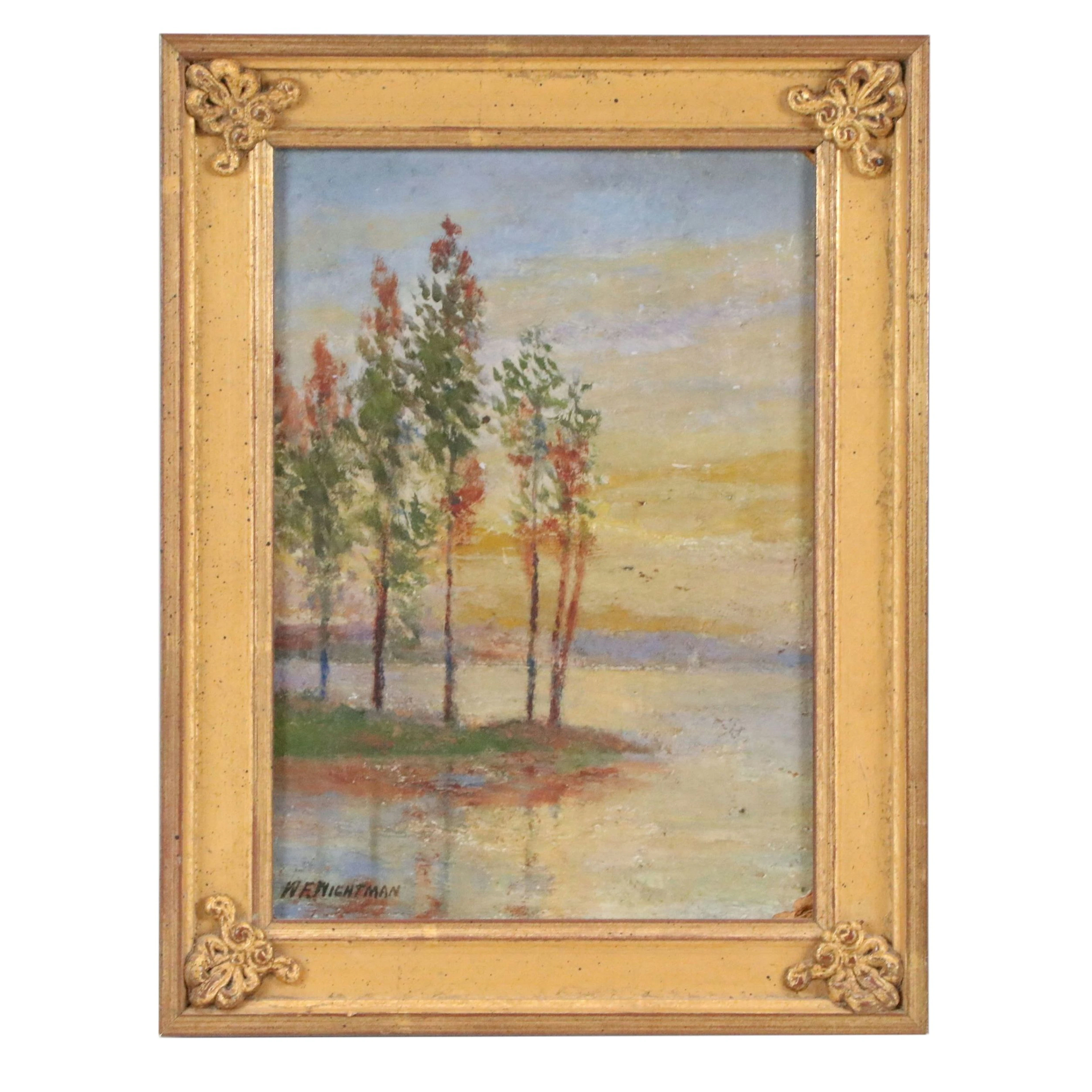 W.F. Wightman Landscape Oil Painting, 20th Century