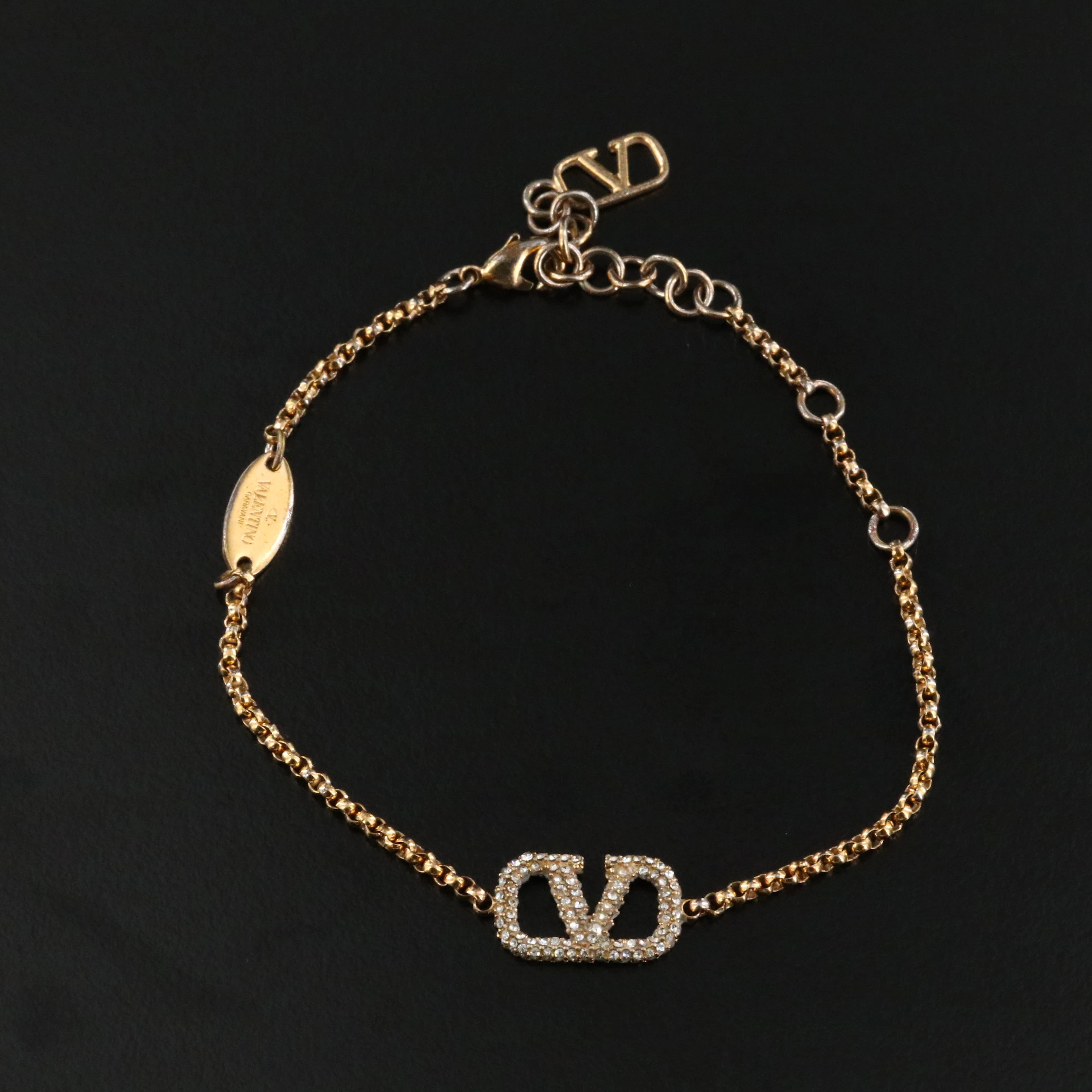 Valentino Garavani Crystal V Station Bracelet