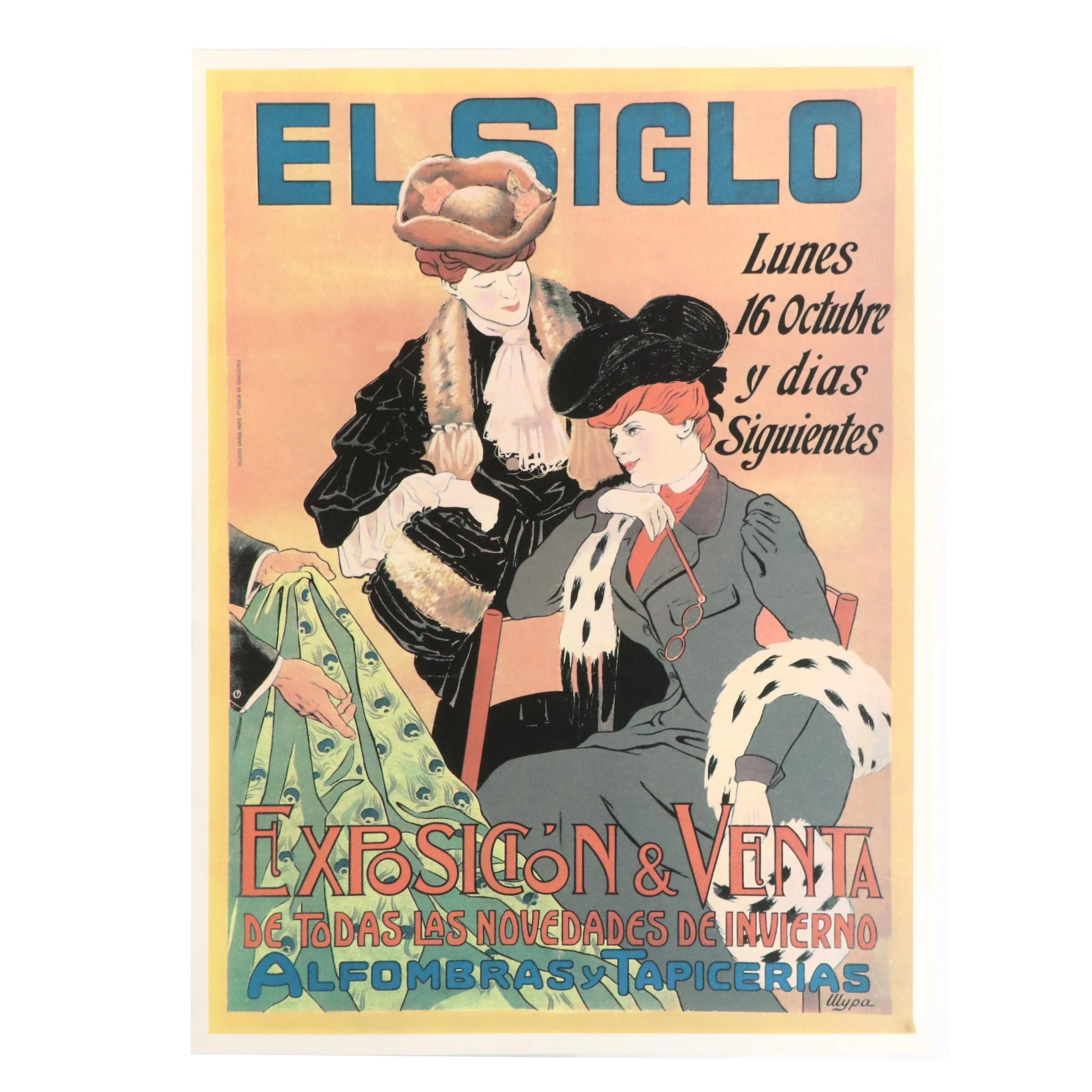 Lithographic Spanish Fashion Poster "El Siglo"