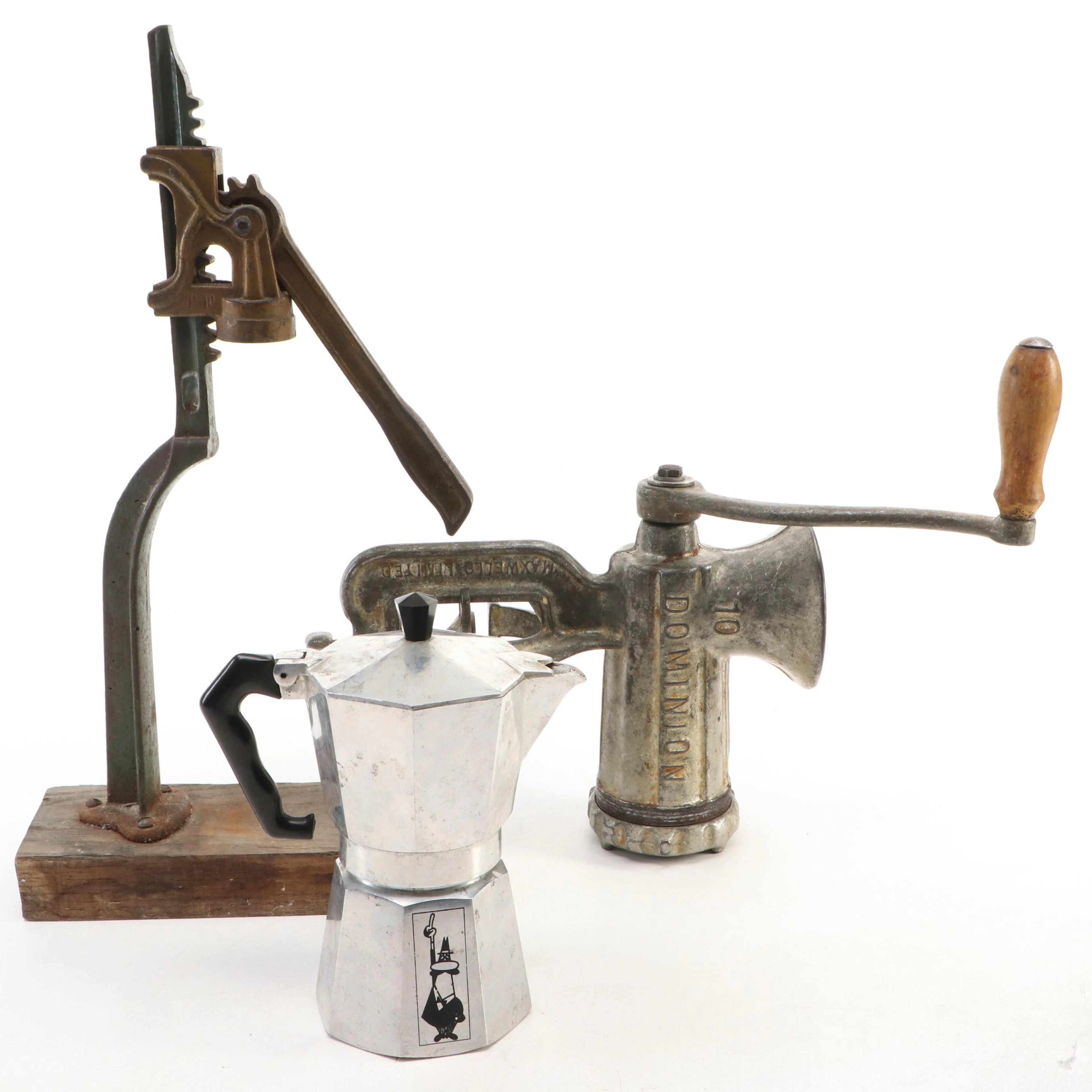 Bialetti Moka Pot with Other Kitchen Tools