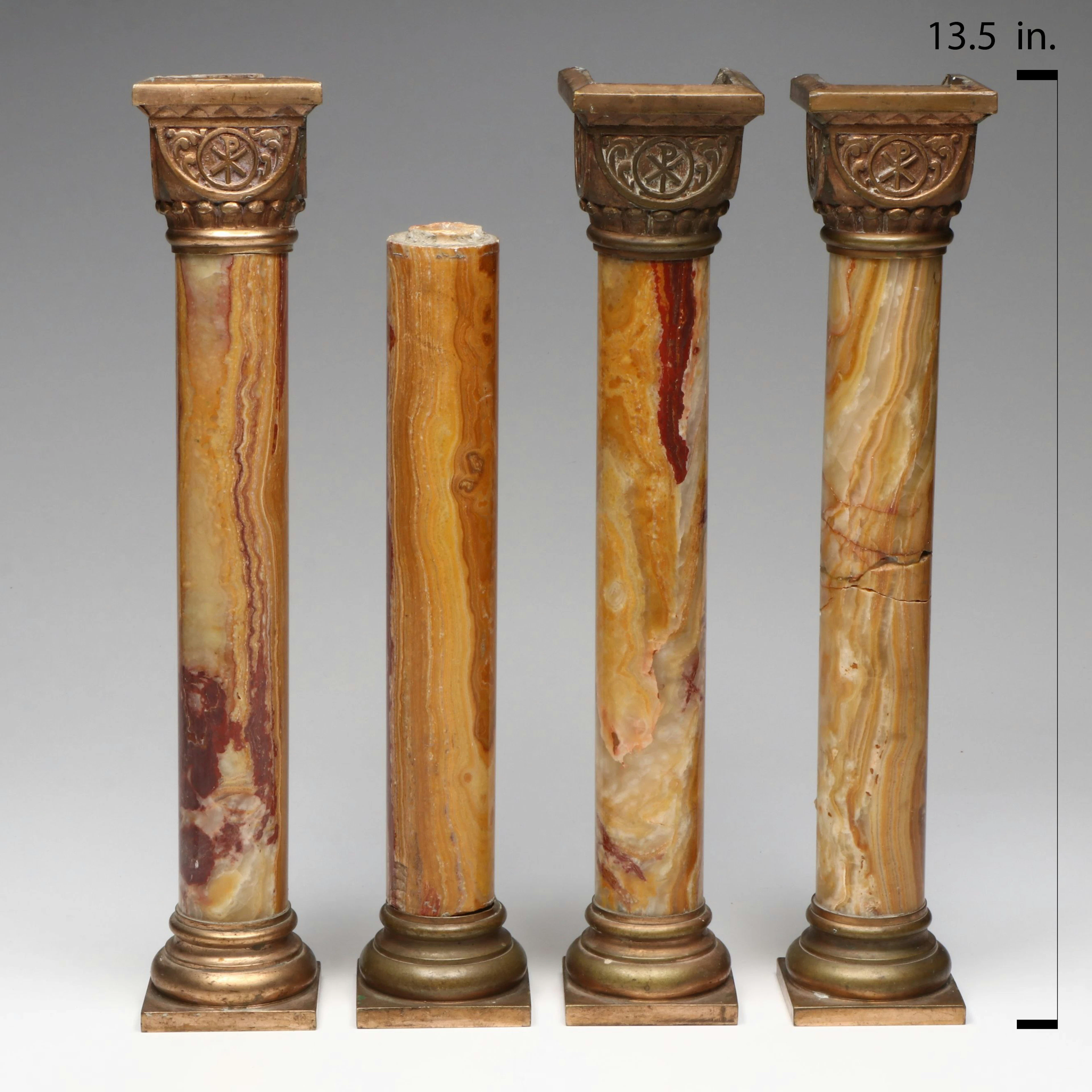 Antique Italian Grand Tour Marble Columns and Capitals