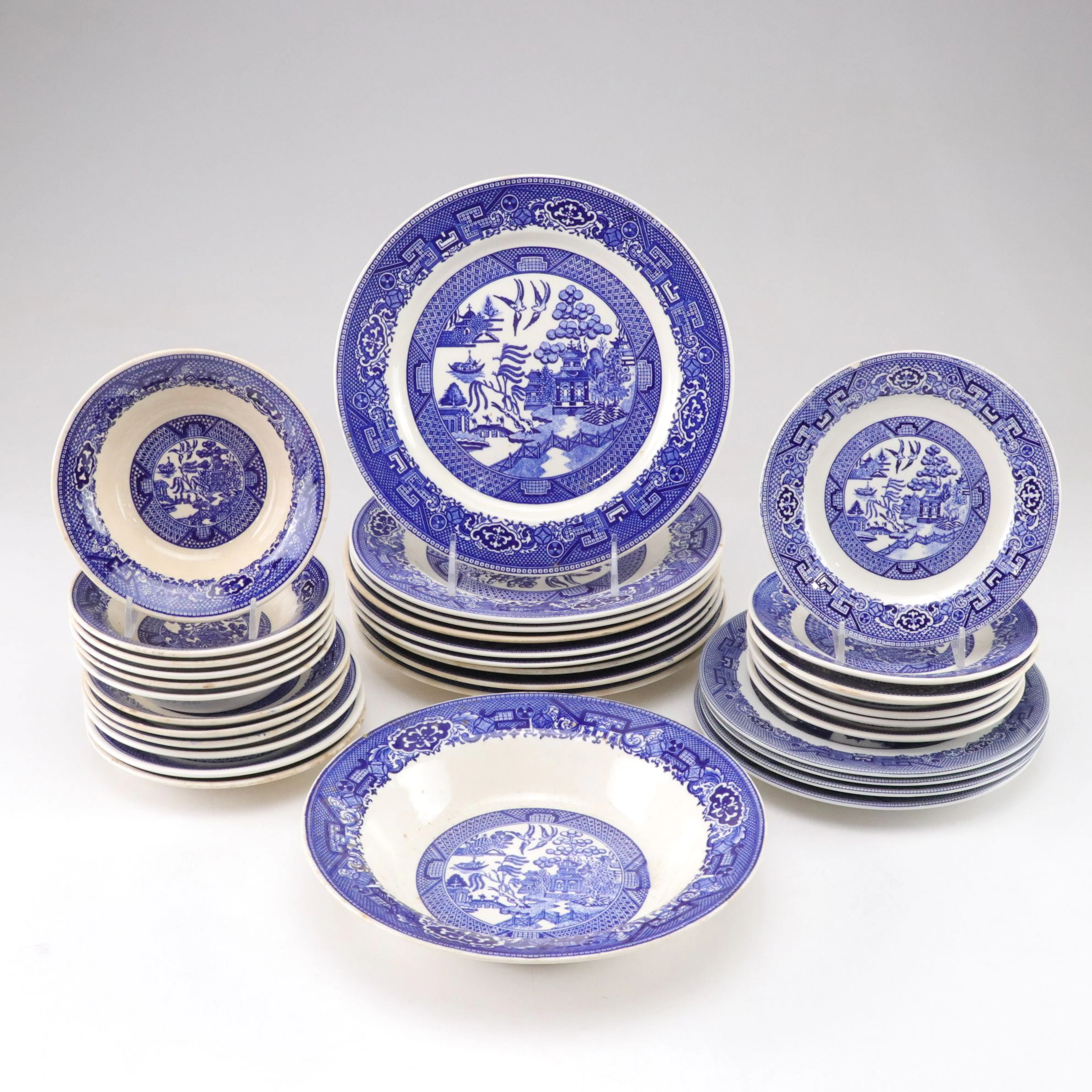 Homer Laughlin, Johnson Bros, & Royal China "Blue Willow" Plates & Bowls