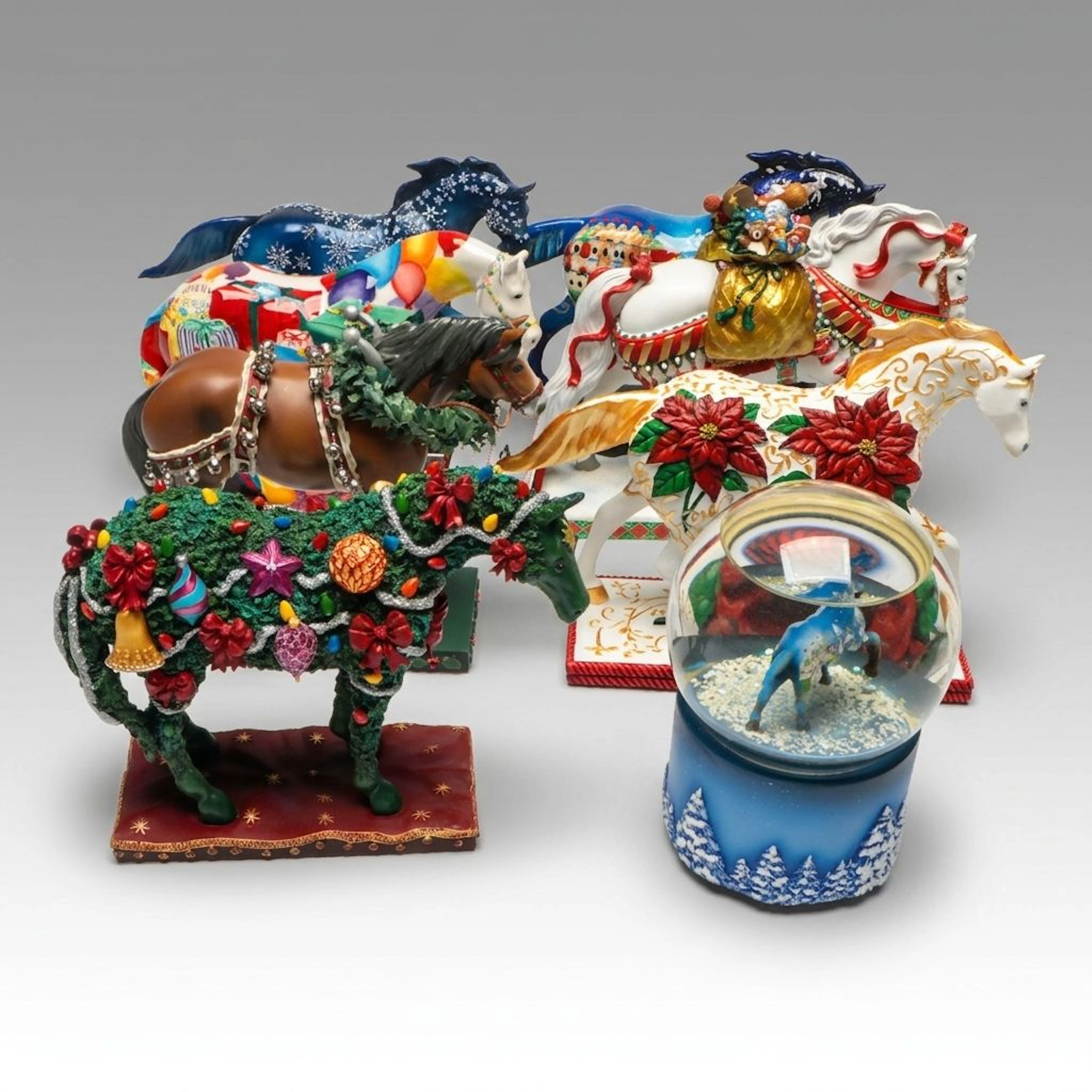 Trail of Painted Ponies "Nutcracker Pony" Snow Globe with More Holiday Horses