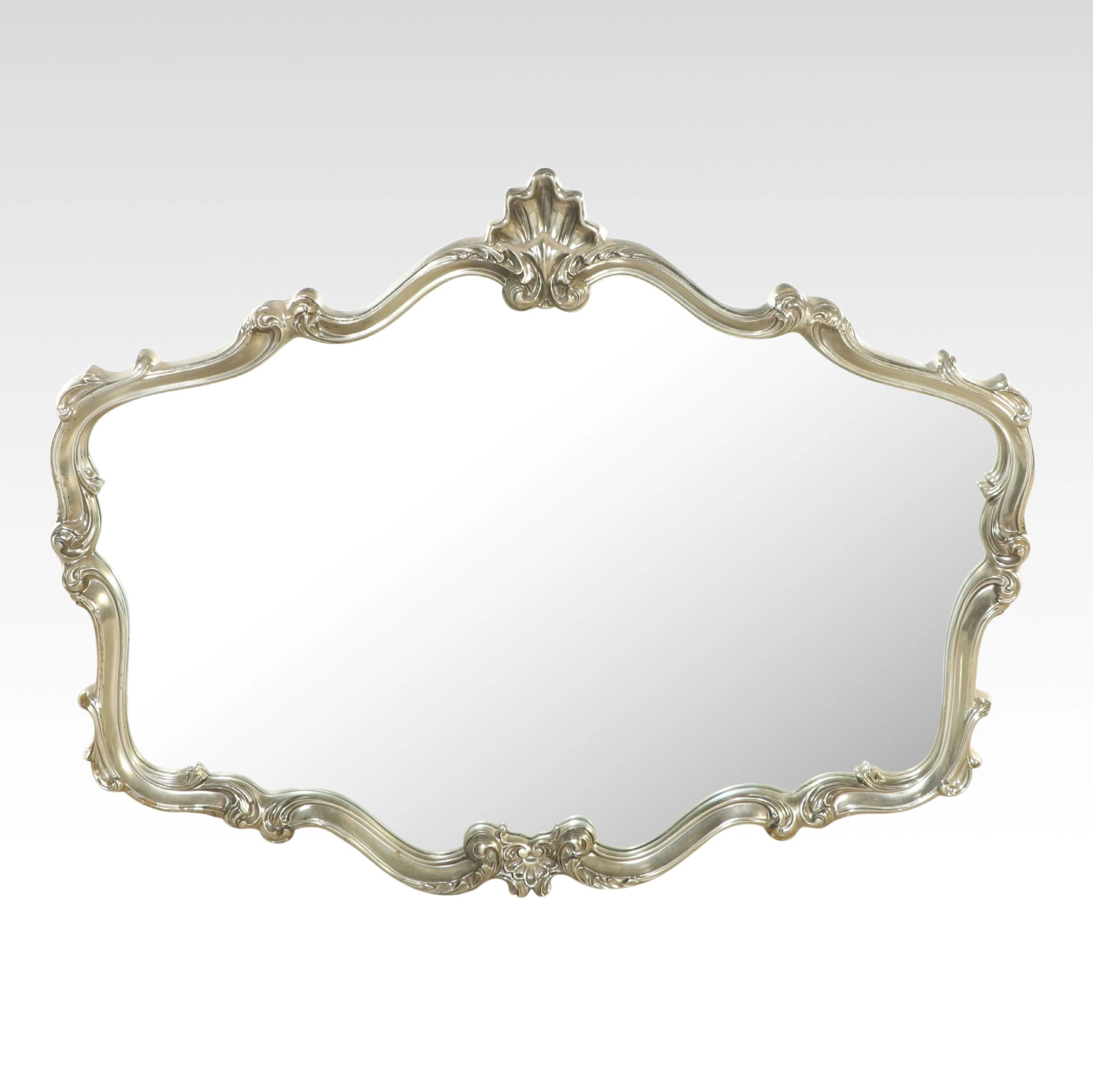 Furniture Fair Rococo Style Silvered Wood Wall Mirror