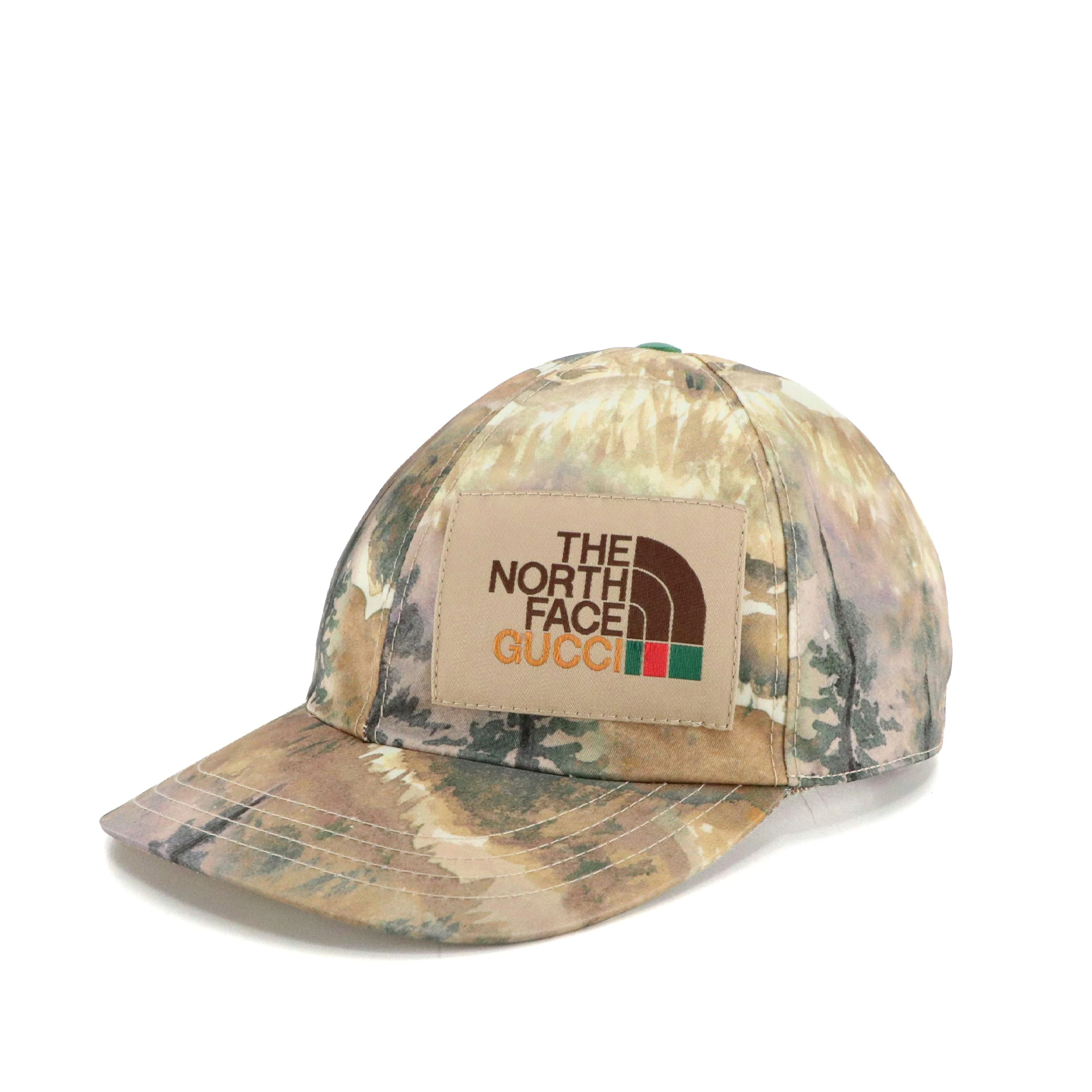 Gucci x The North Face Forest Print Nylon Baseball Cap in Box, With Tags