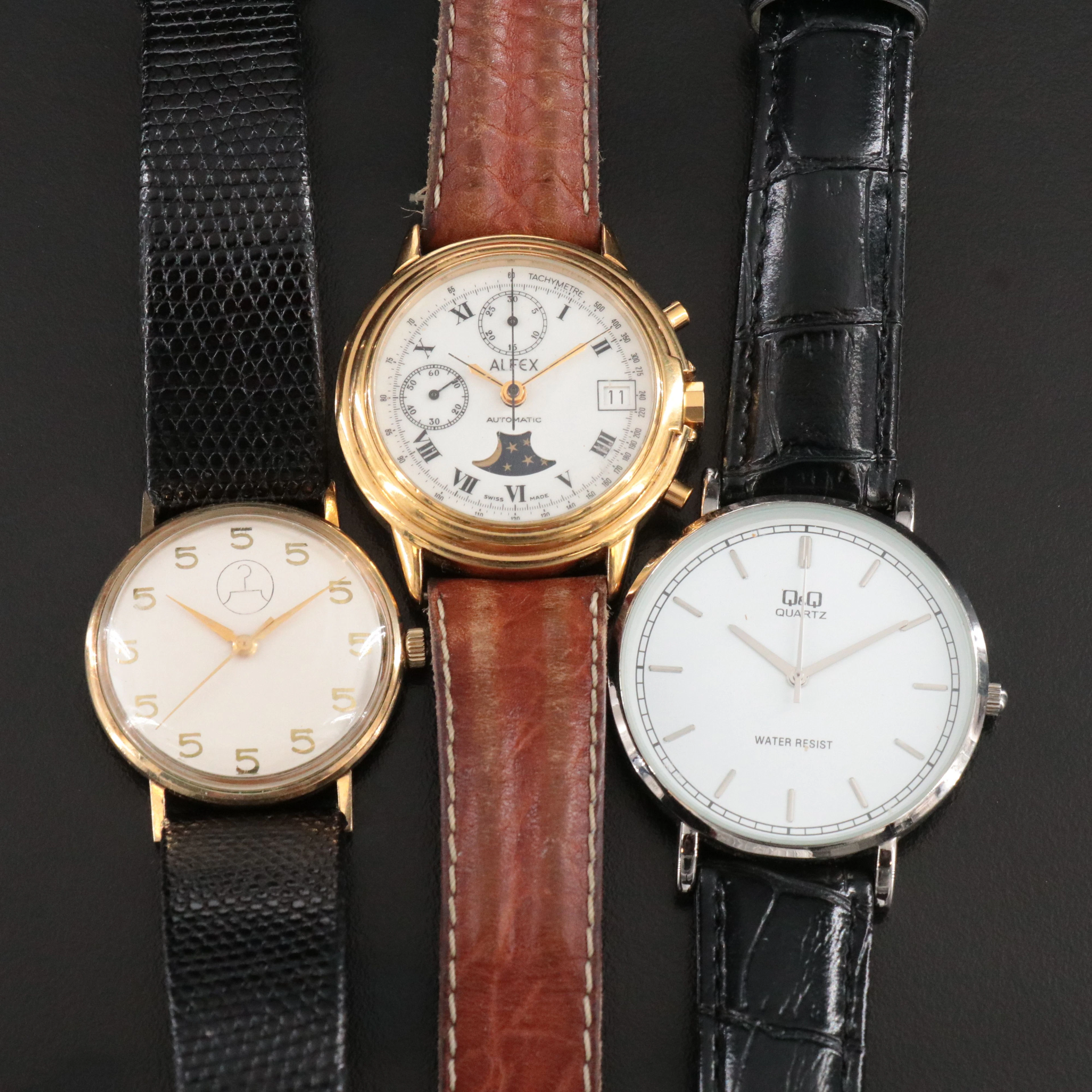 Alfex Automatic Chronograph, Q&Q Quartz and Raketa Stem Wind Watch Collection
