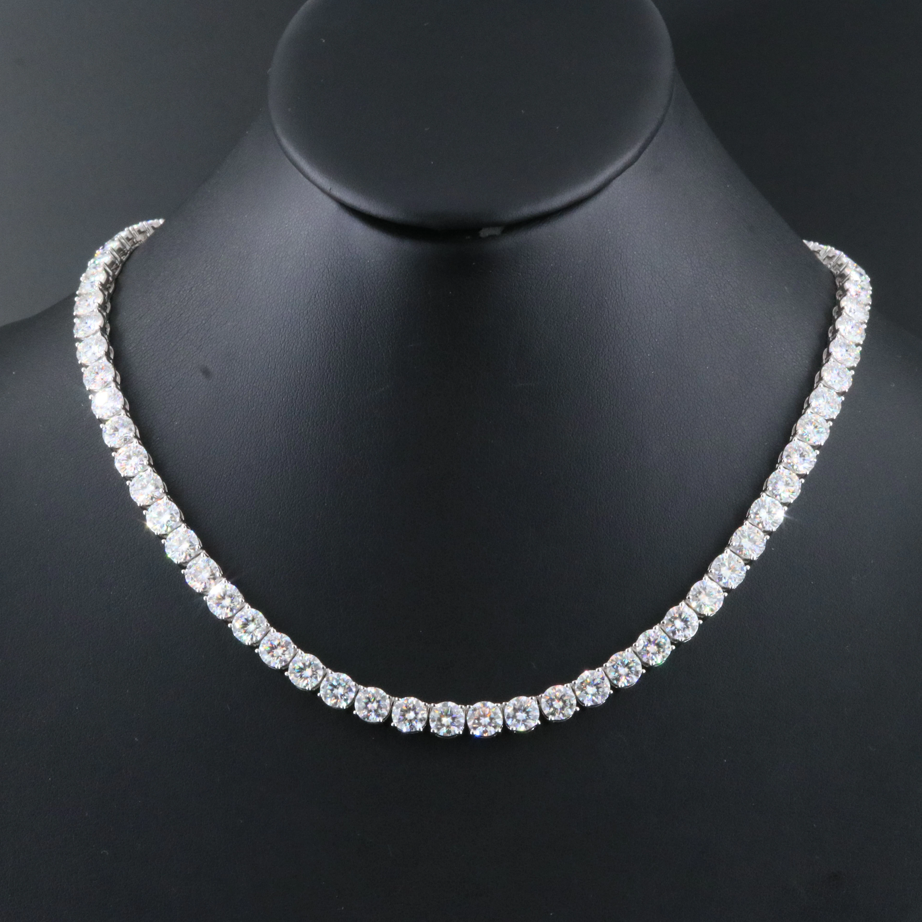 Sterling Moissanite Line Necklace
