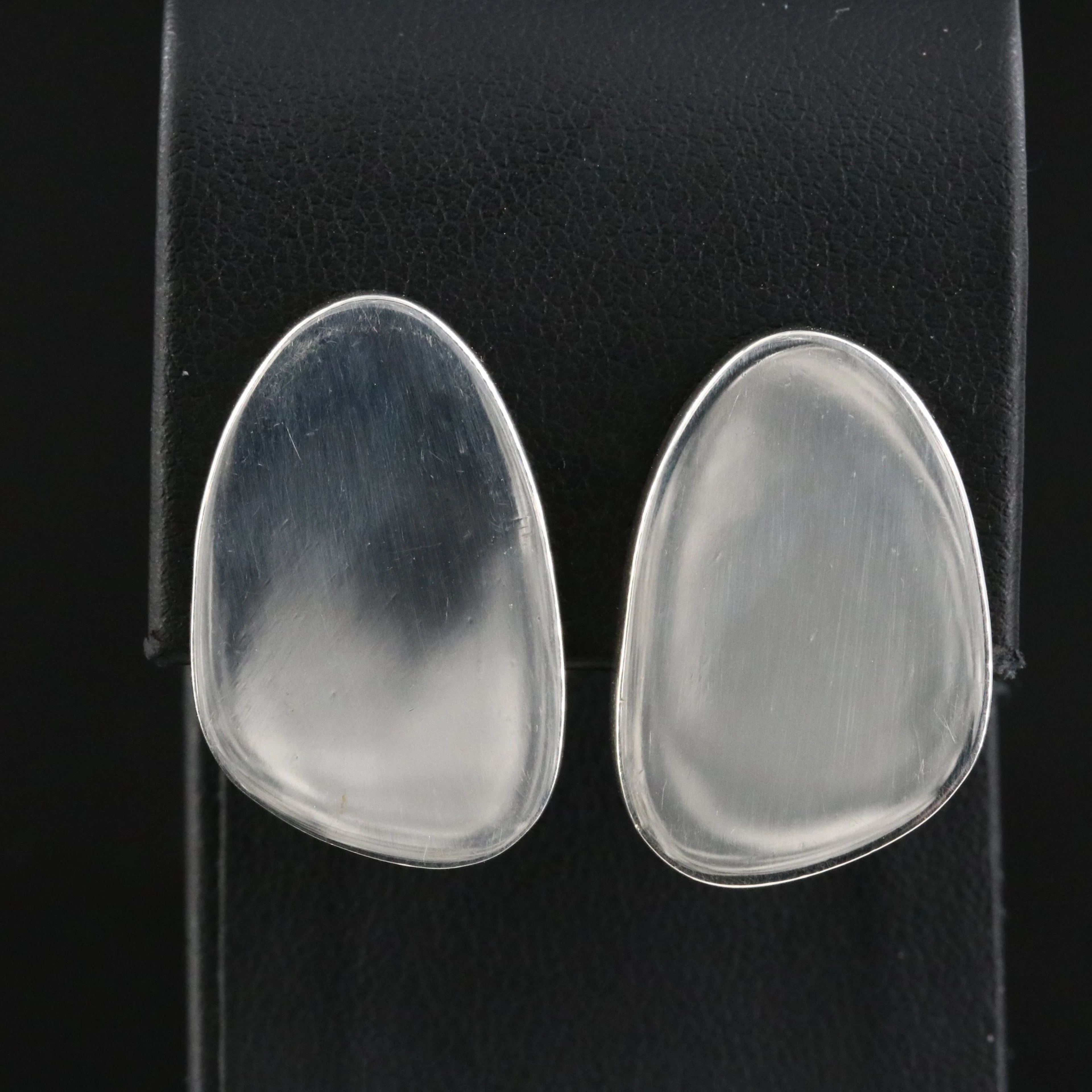 Sterling Organic Oblong Earrings