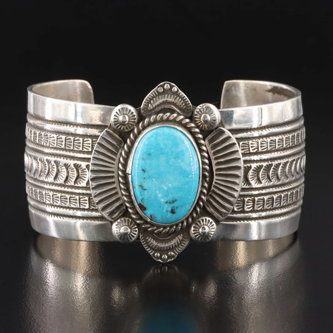 Garrett Hale Navajo Diné Sterling Turquoise Cuff Bracelet