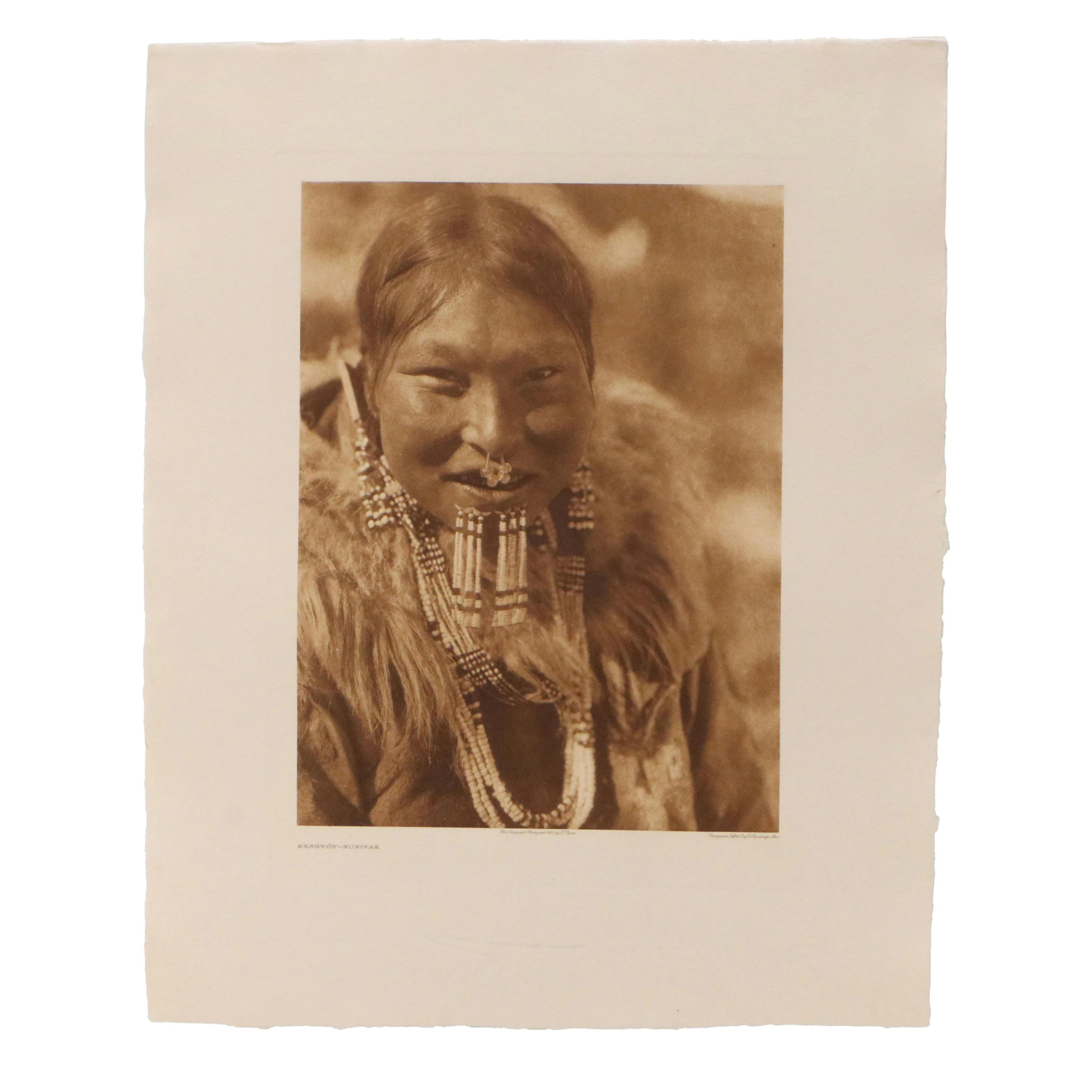 Edward S. Curtis Photogravure "Kenówūn-Nunivak," 1928