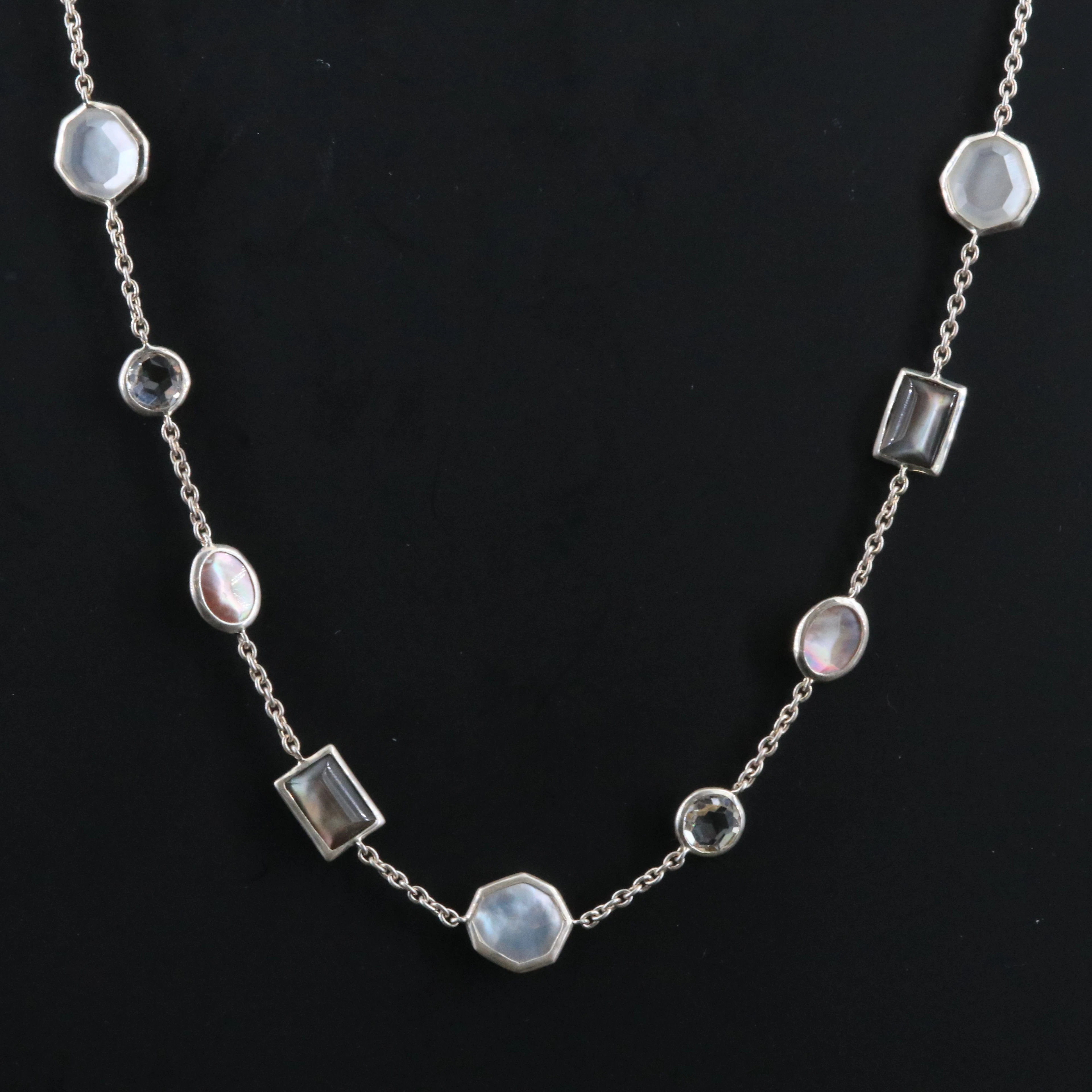 Ippolita Rock Candy Sterling Mother-of-Pearl and Quartz Station Necklace