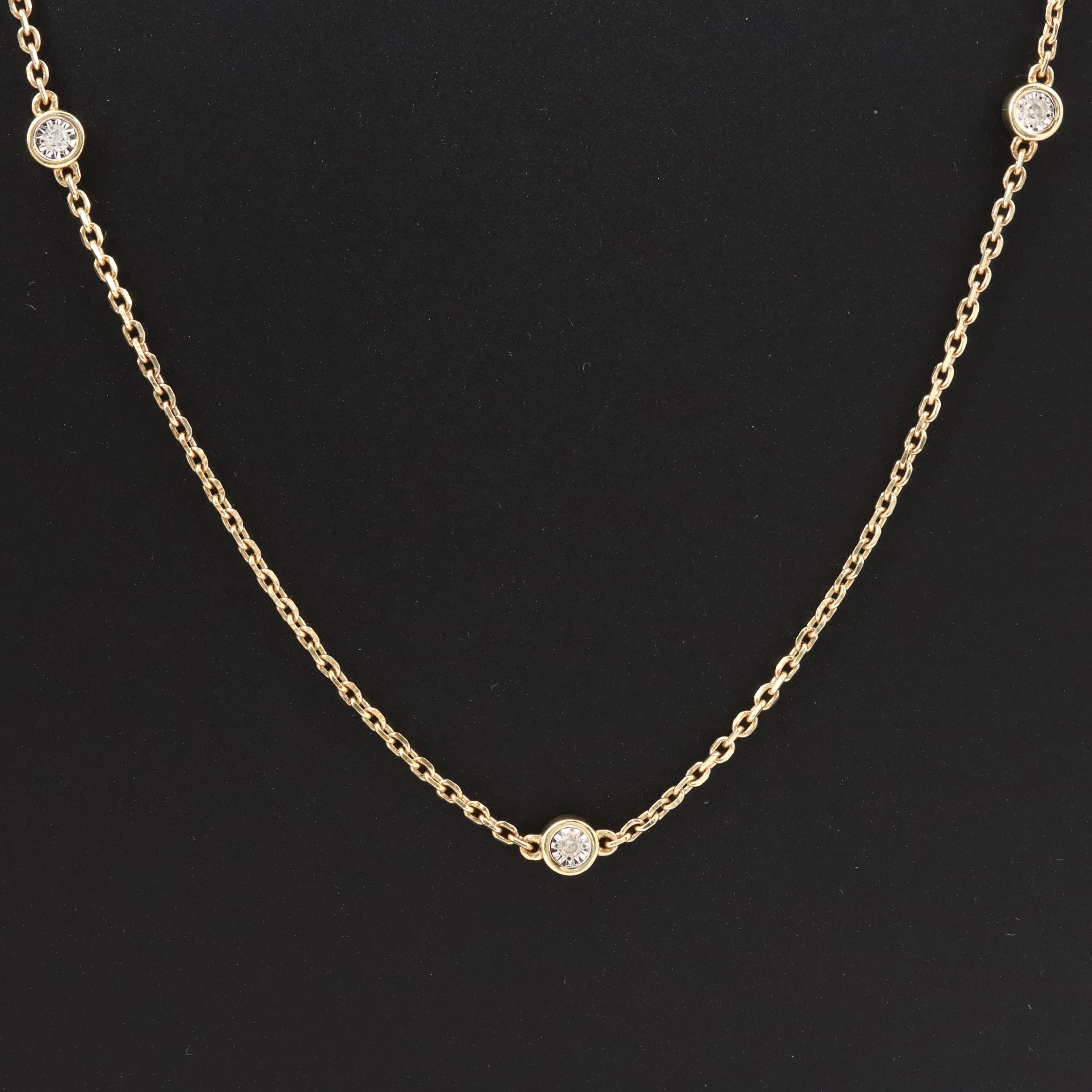EFFY Sterling Diamond Station Necklace