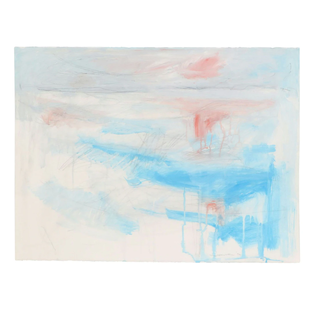 Jack Meanwell Acrylic Painting: Abstract Expressionist, 1992