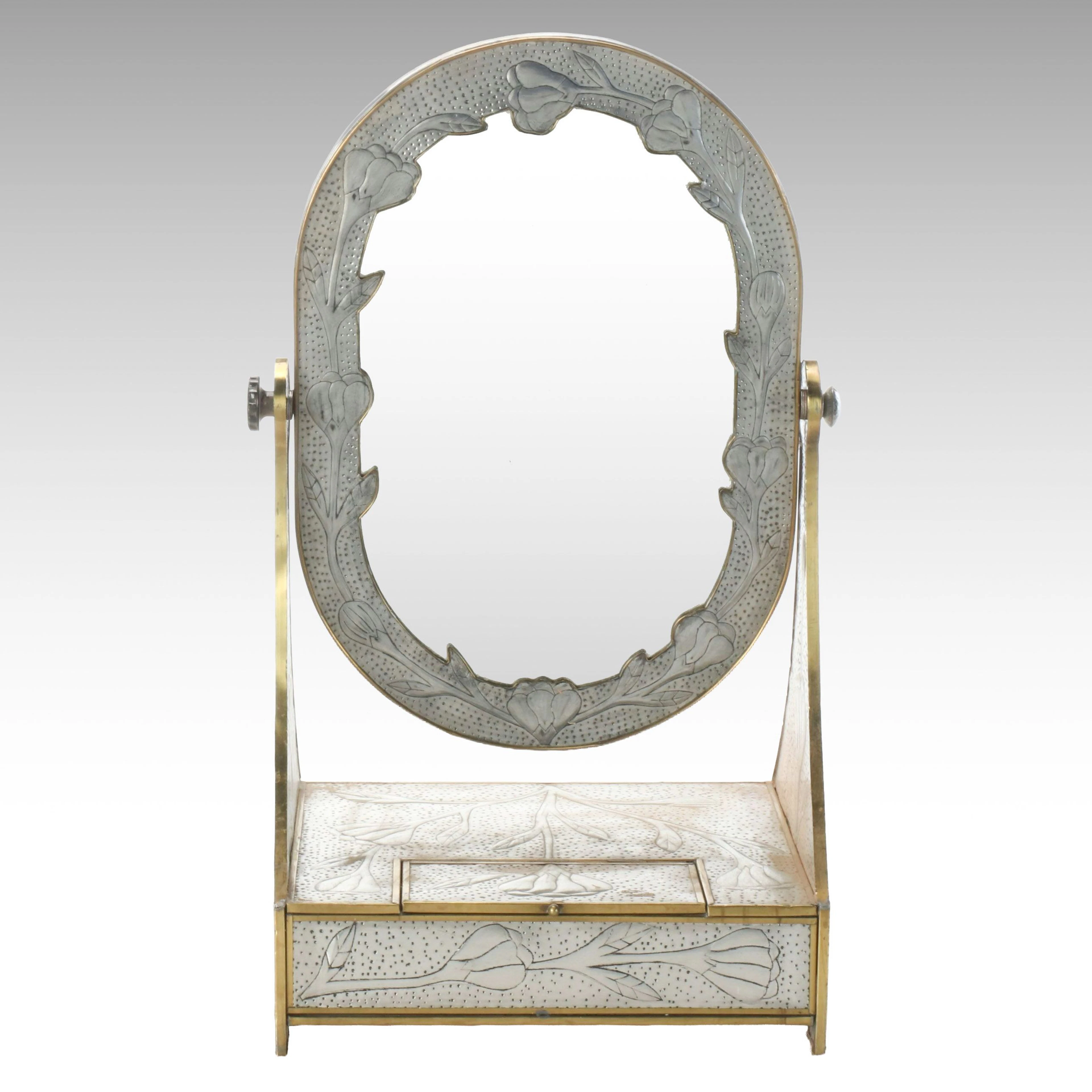 Art Nouveau Style Vanity Table Mirror, Early 20th Century