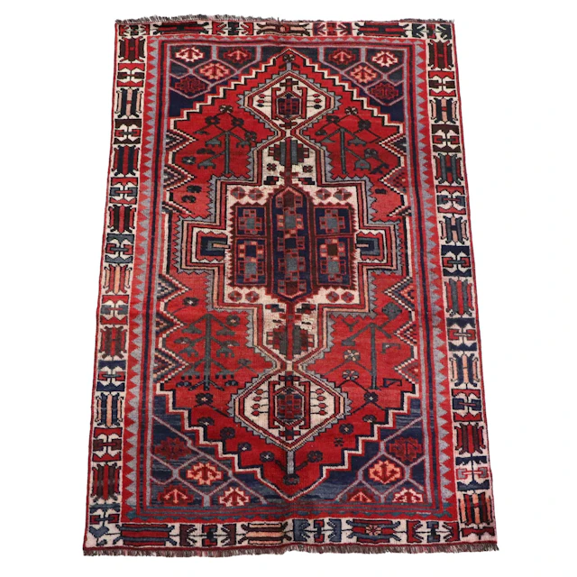 4'11 x 8' Hand-Knotted Persian Qashqai Area Rug