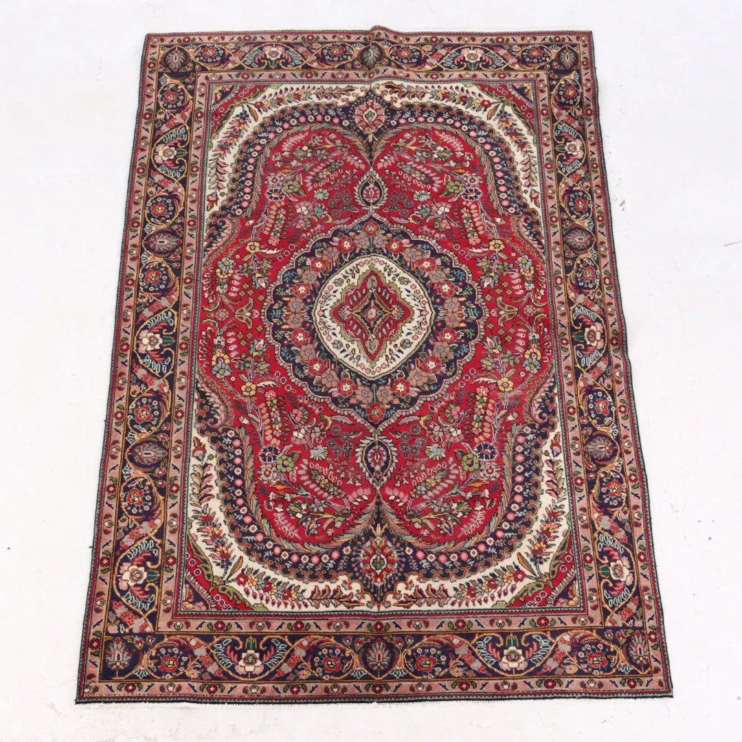 9'6 x 14'10 Hand-Knotted Persian Yazd Area Rug