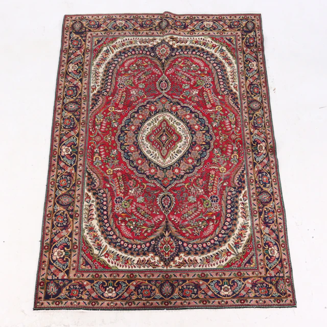 9'6 x 14'10 Hand-Knotted Persian Yazd Area Rug