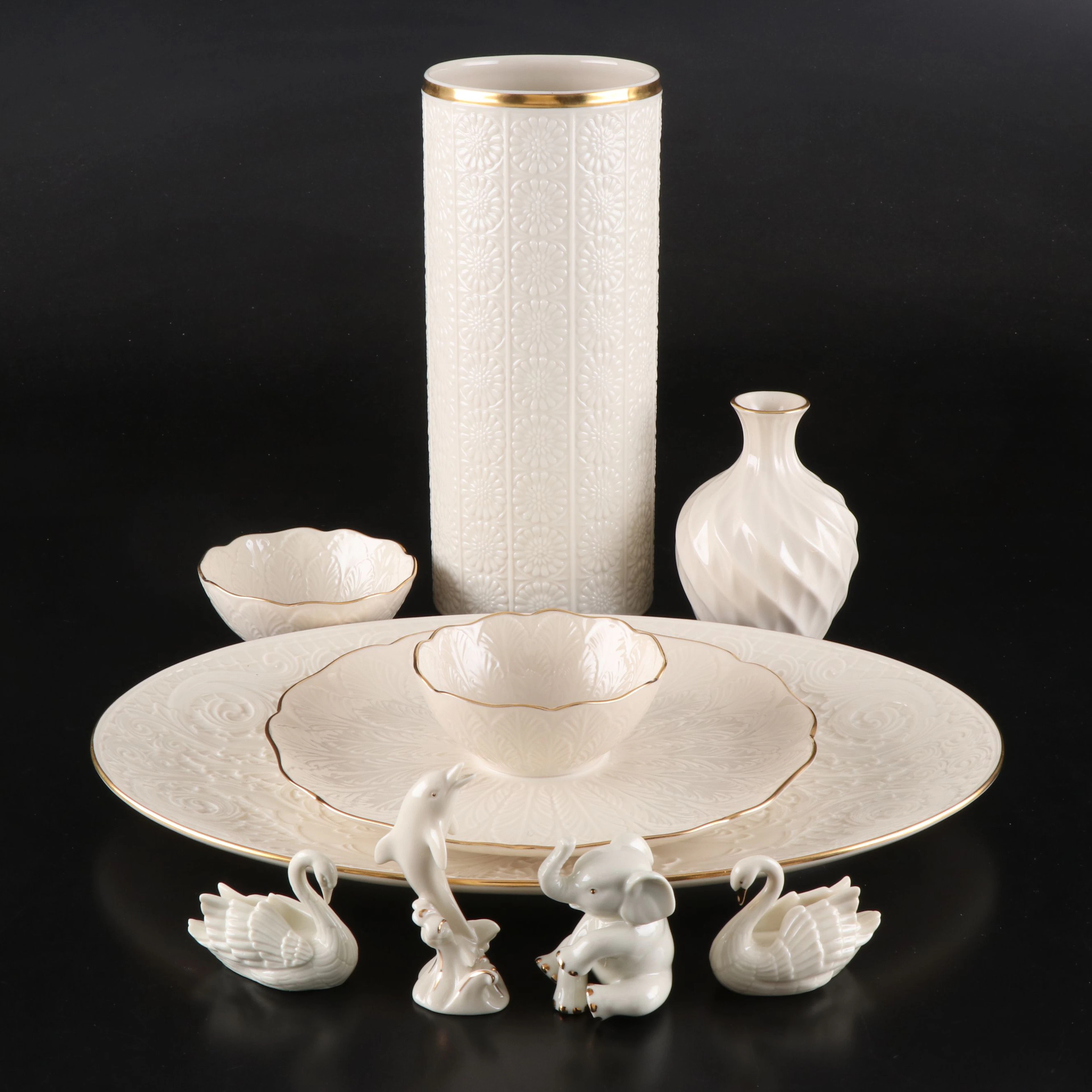 Lenox "Fjord" Porcelain Vase, Swan Placards, and More Lenox Décor
