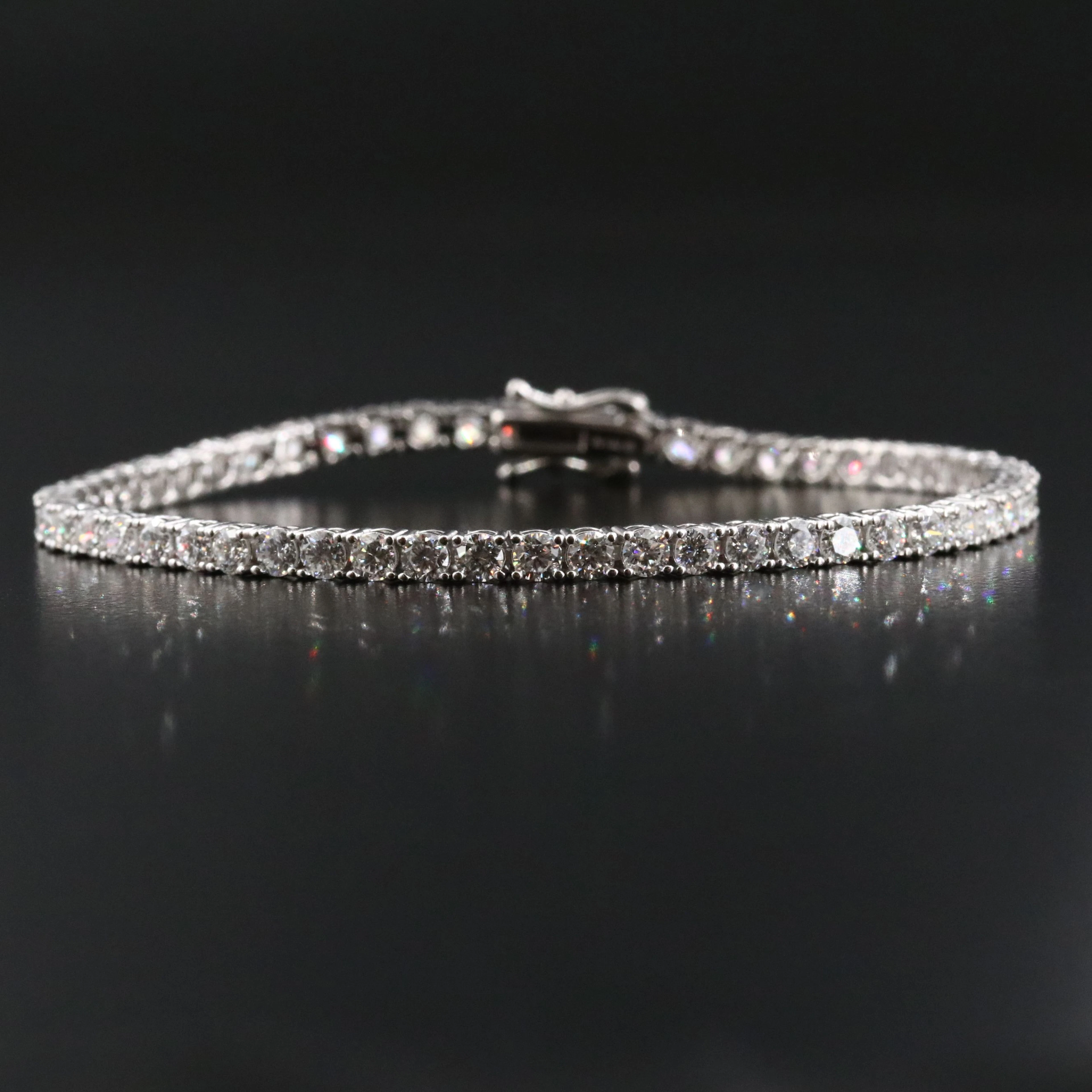 Sterling 4.64 CTW Lab Grown Diamond Line Bracelet