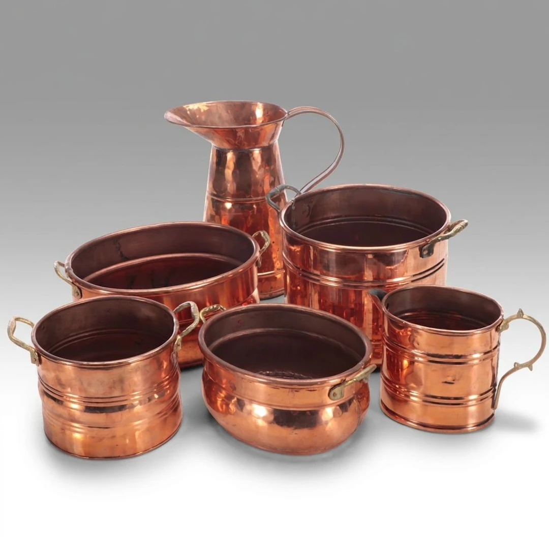 Rustic Turkish Copper Pitchers and Planters