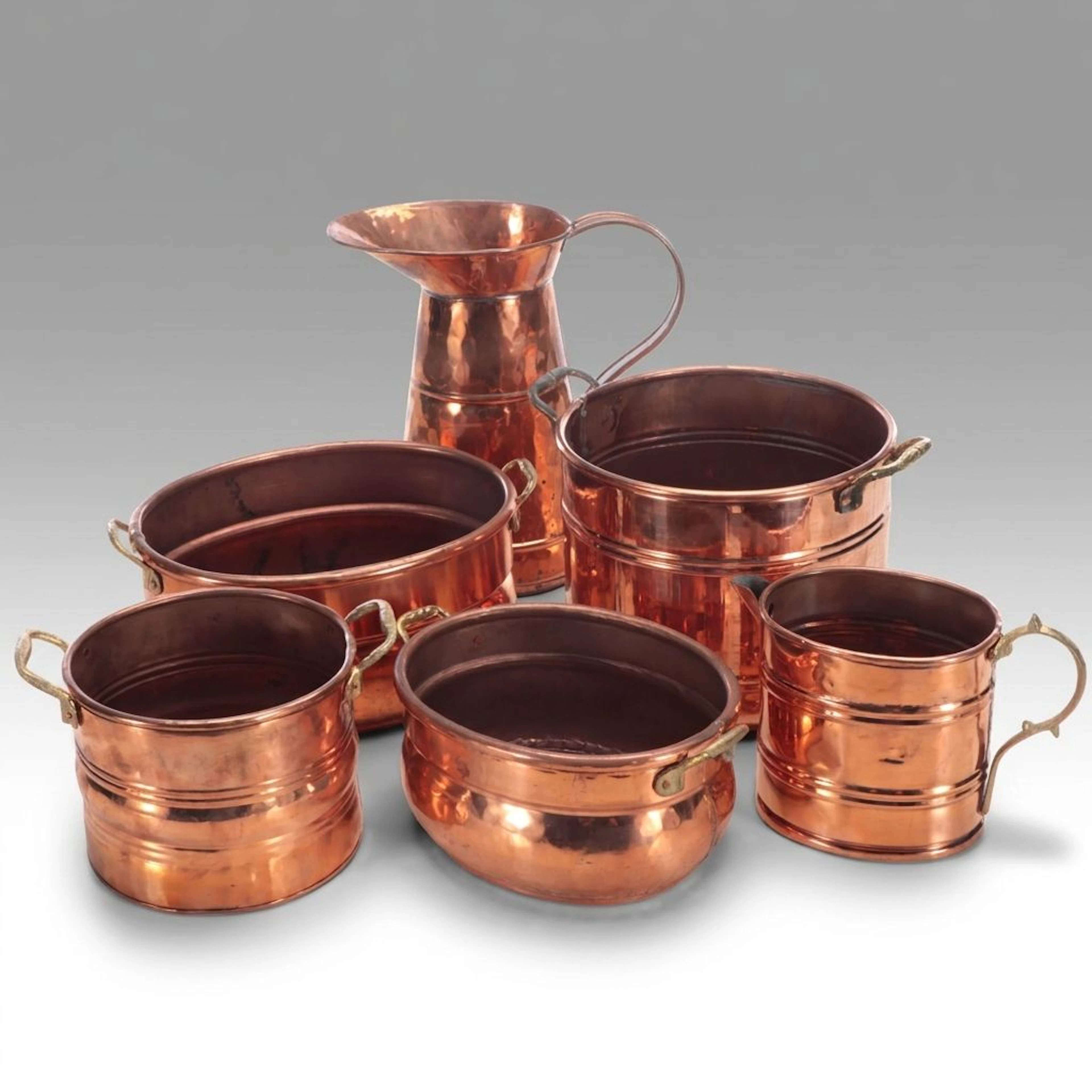 Rustic Turkish Copper Pitchers and Planters