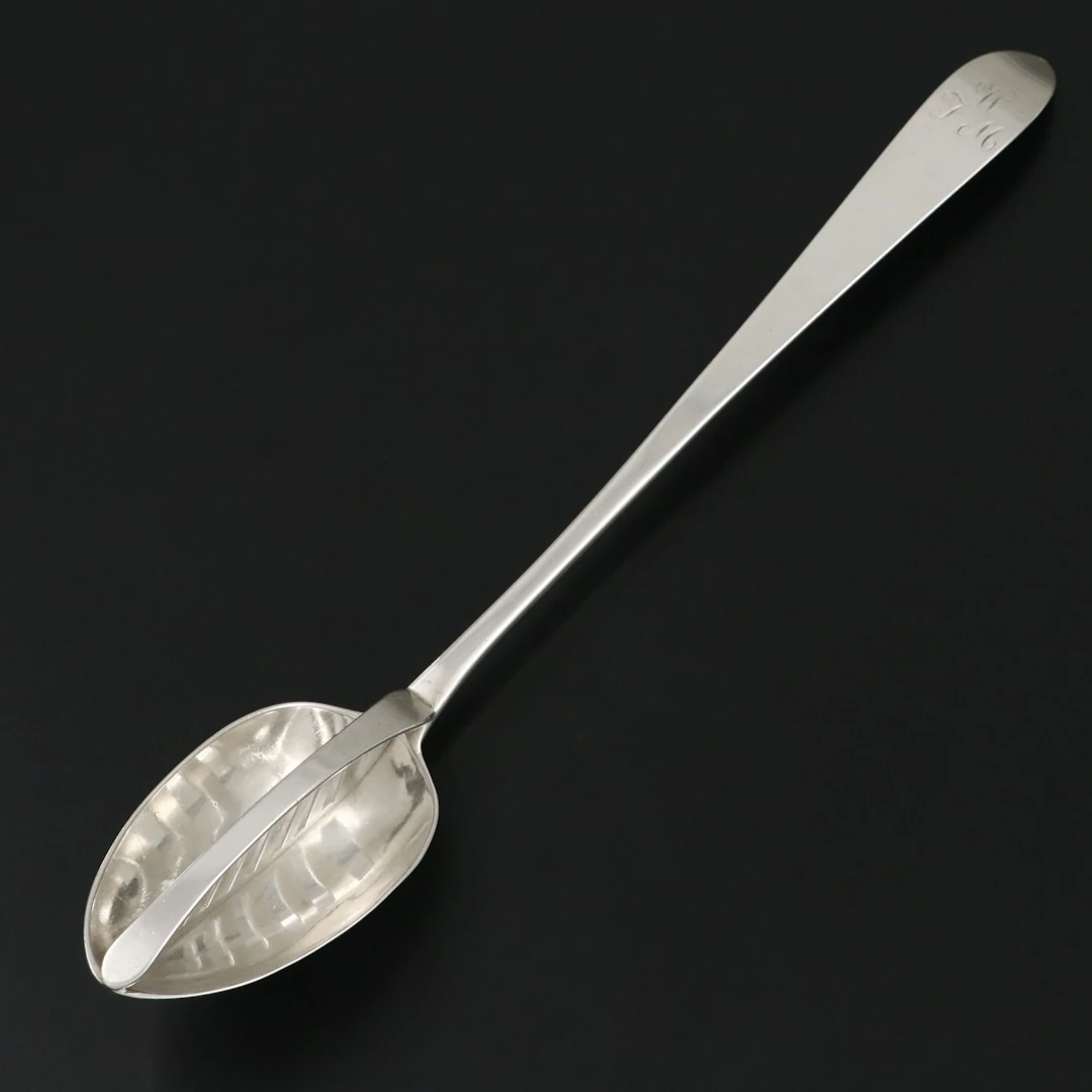 George III Irish Sterling Silver Straining Spoon, 1784