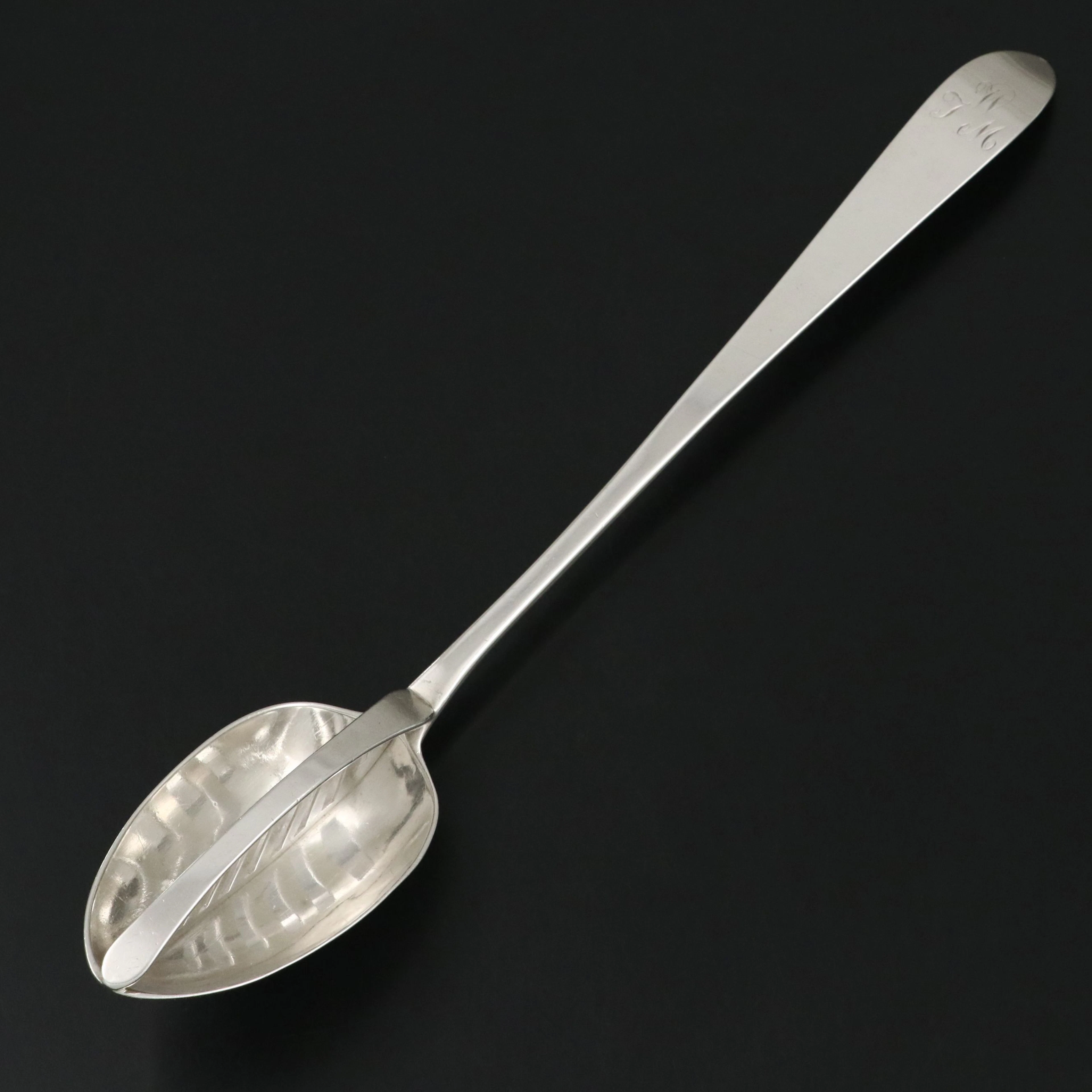 George III Irish Sterling Silver Straining Spoon, 1784