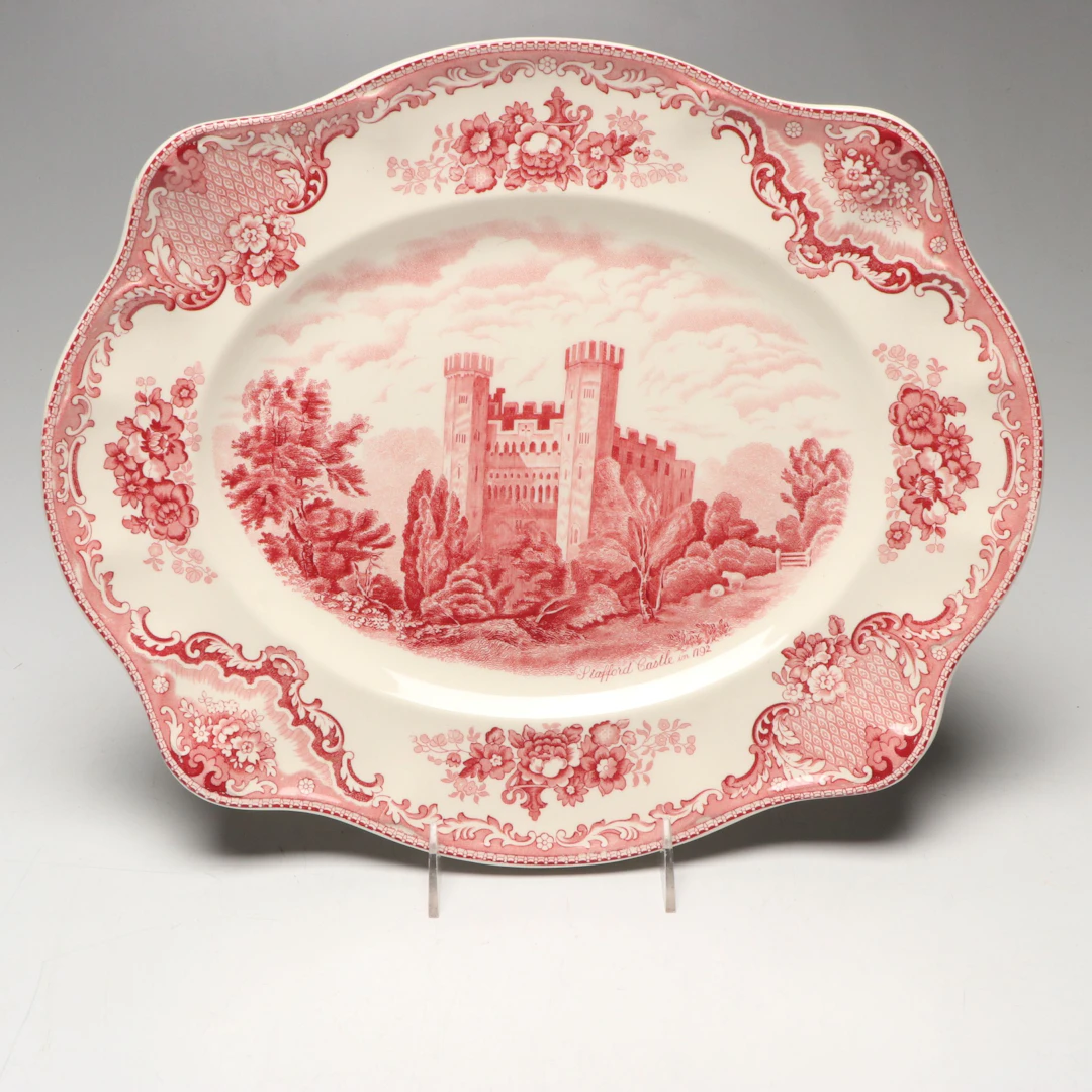 Johnson Bros "Old Britain Castles" Stafford Castle Pink Transferware Platter