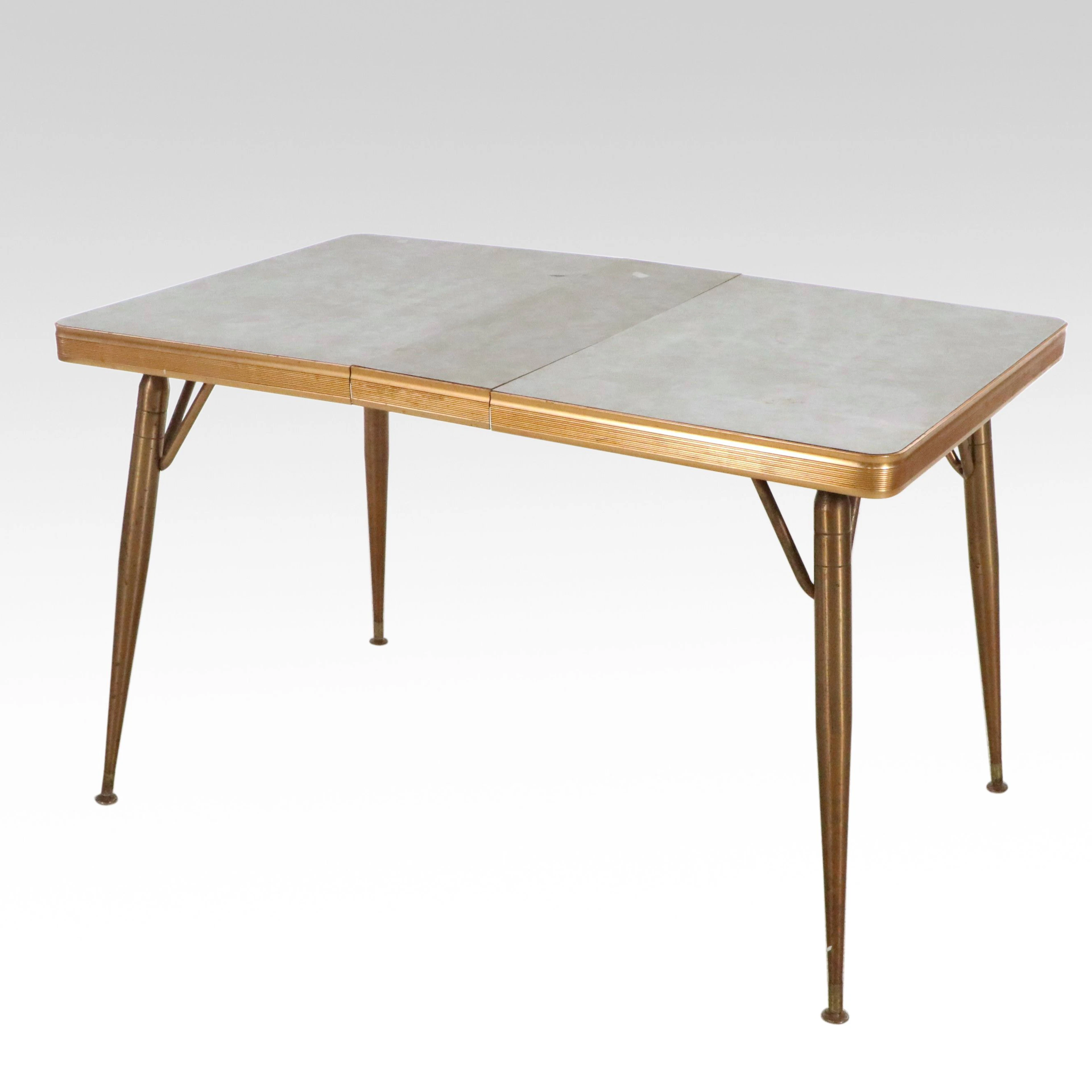 The Howell Co. Mid Century Modern Laminate and Metal Dining Table