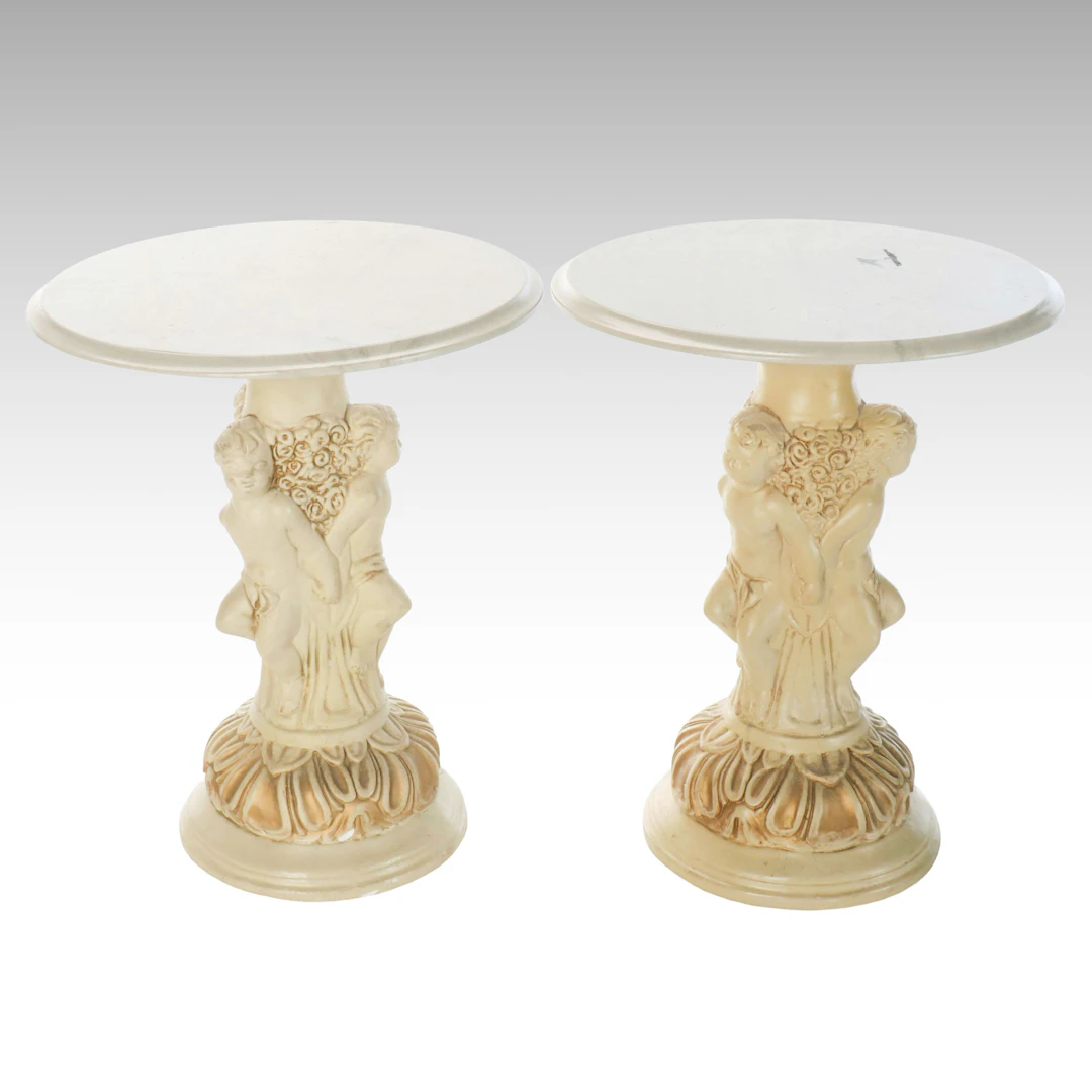 Pair of Mid-Century Baroque Style Figural Side Tables, Mid to Late 20th Century