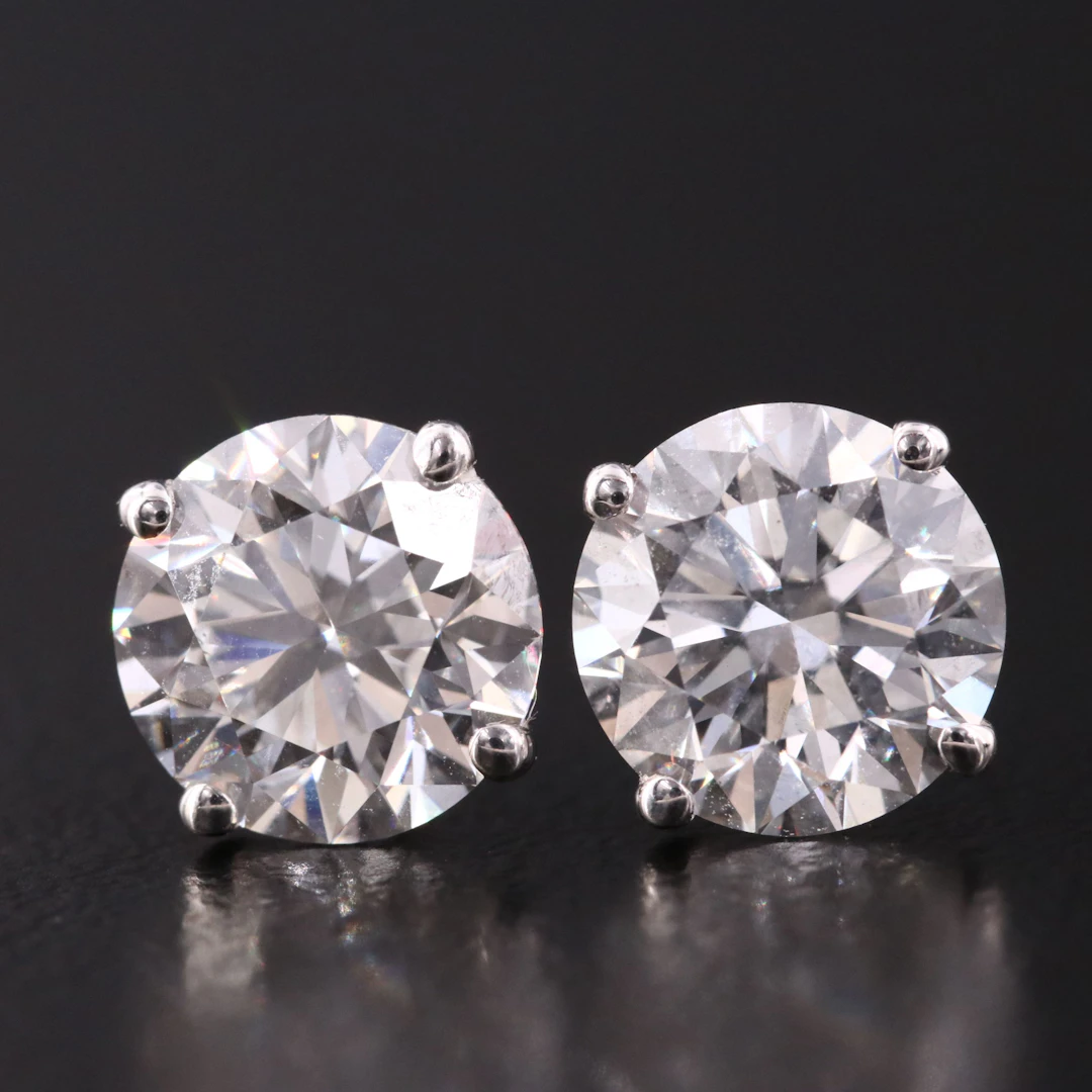 14K 3.00 CTW Lab Grown Diamond Stud Earrings with Online IGI Reports