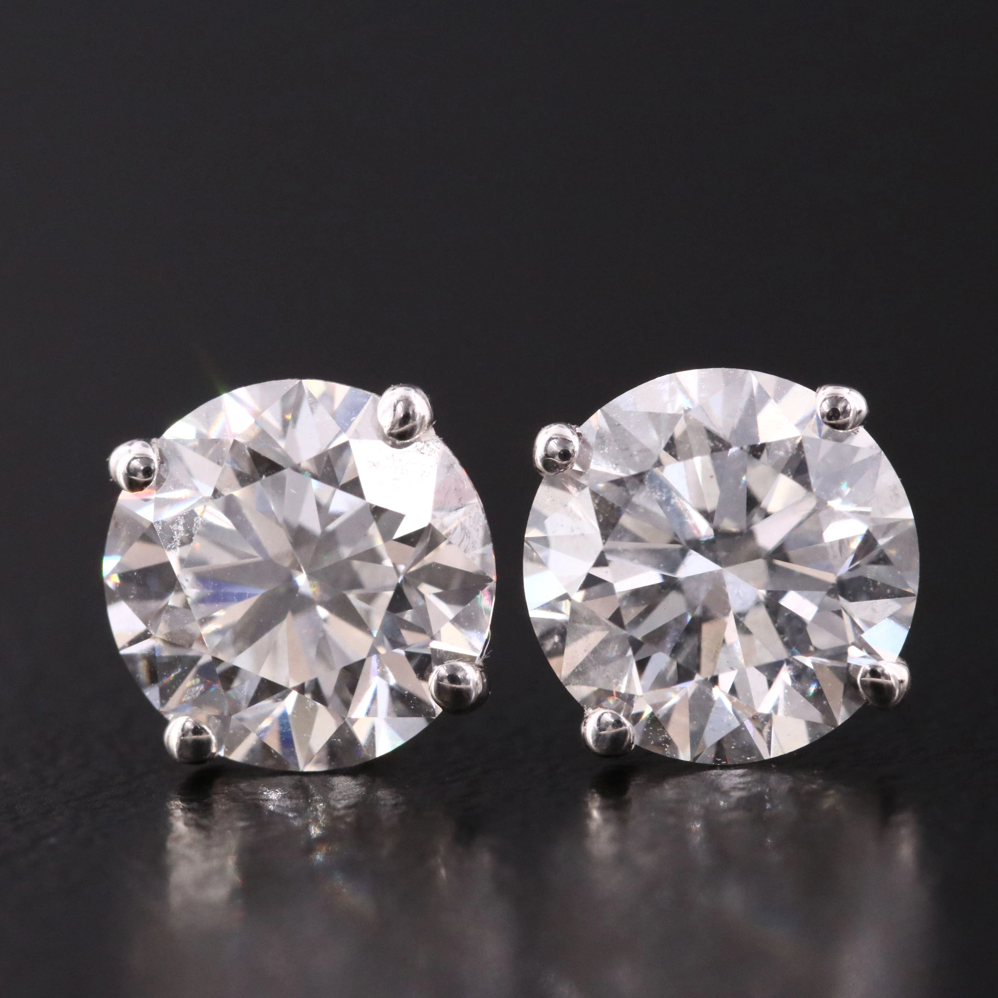 14K 3.00 CTW Lab Grown Diamond Stud Earrings with Online IGI Reports