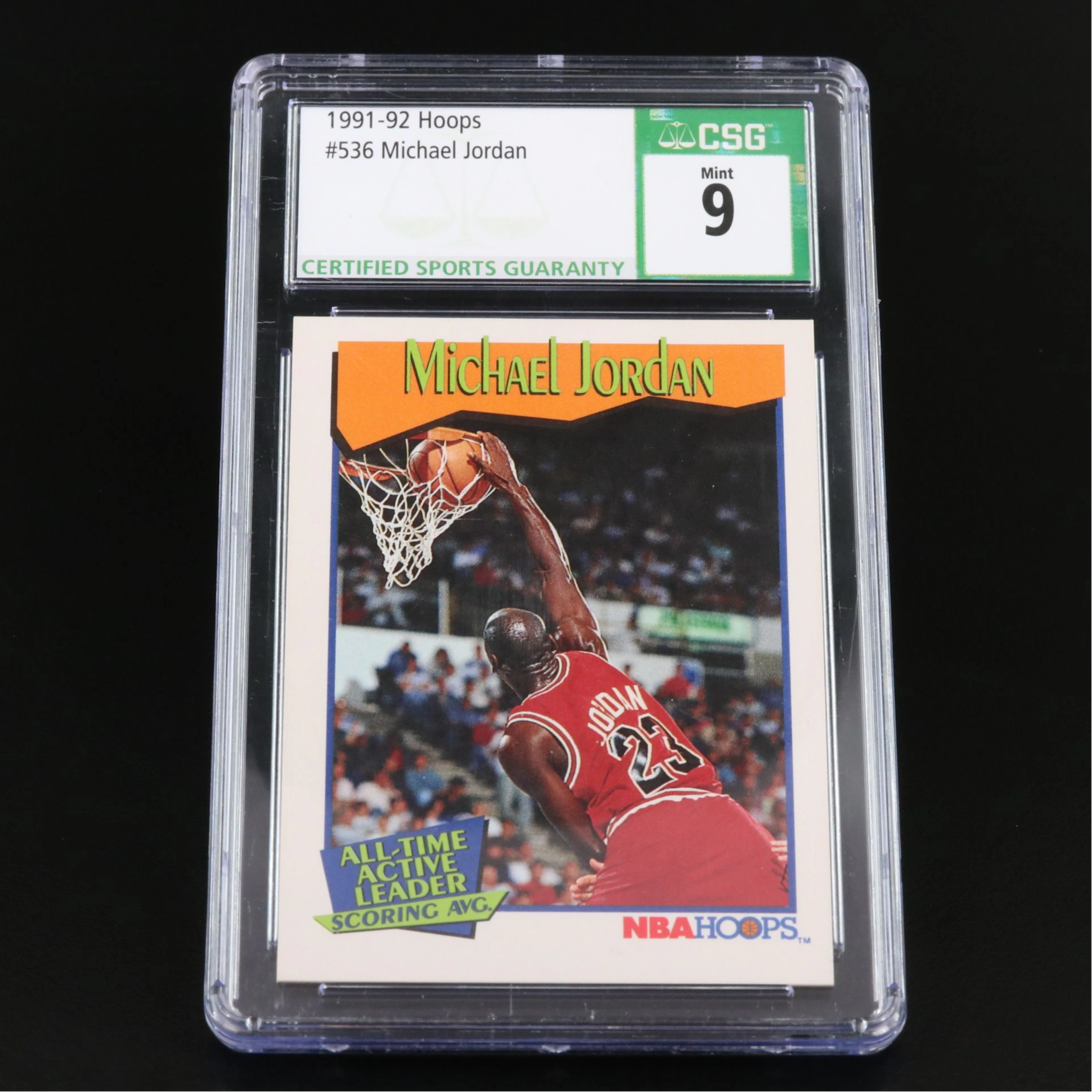 1991-92 NBA Hoops Michael Jordan Chicago Bulls Basketball Card Graded CSG 9