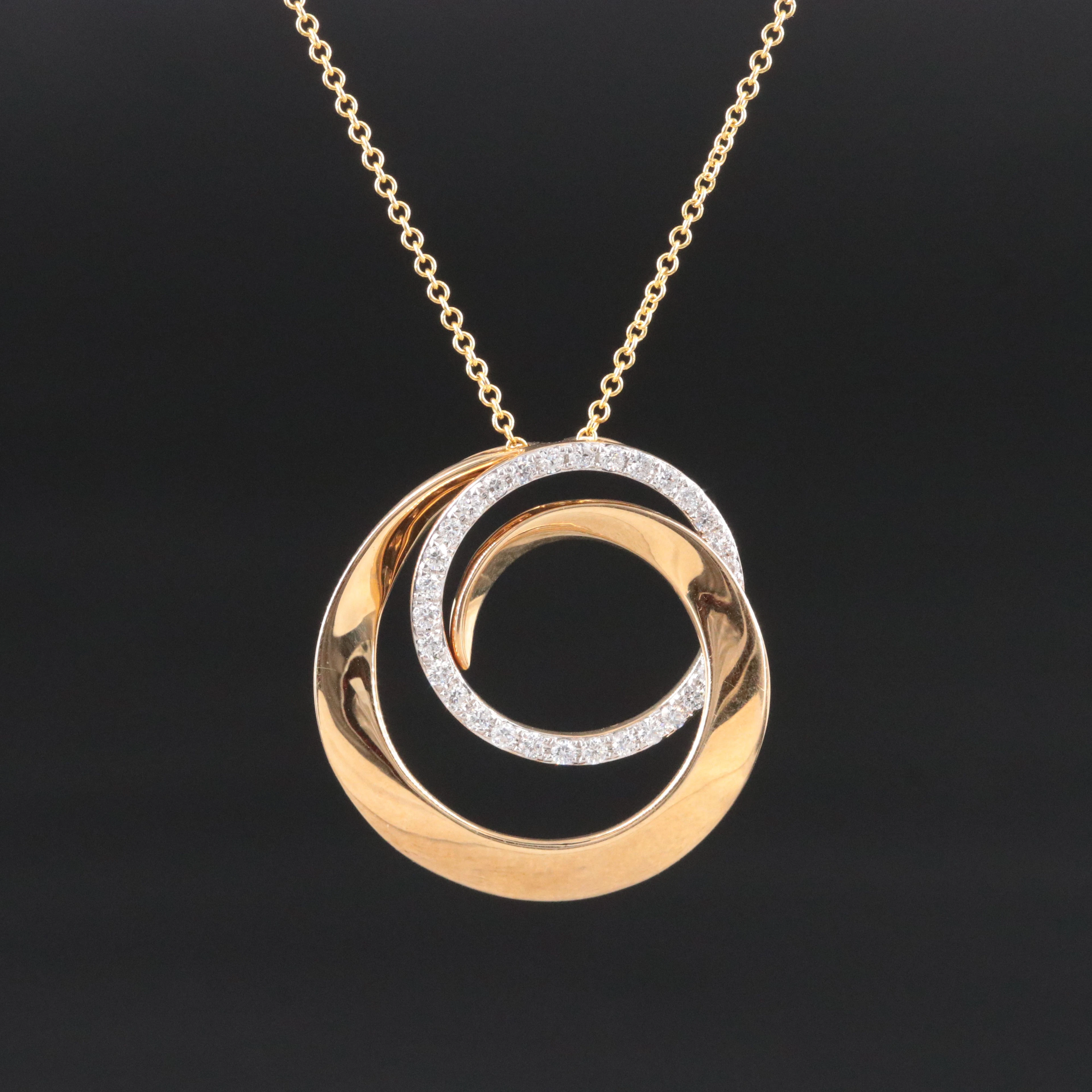 Effy 14K 0.50 CTW Diamond Spiral Necklace
