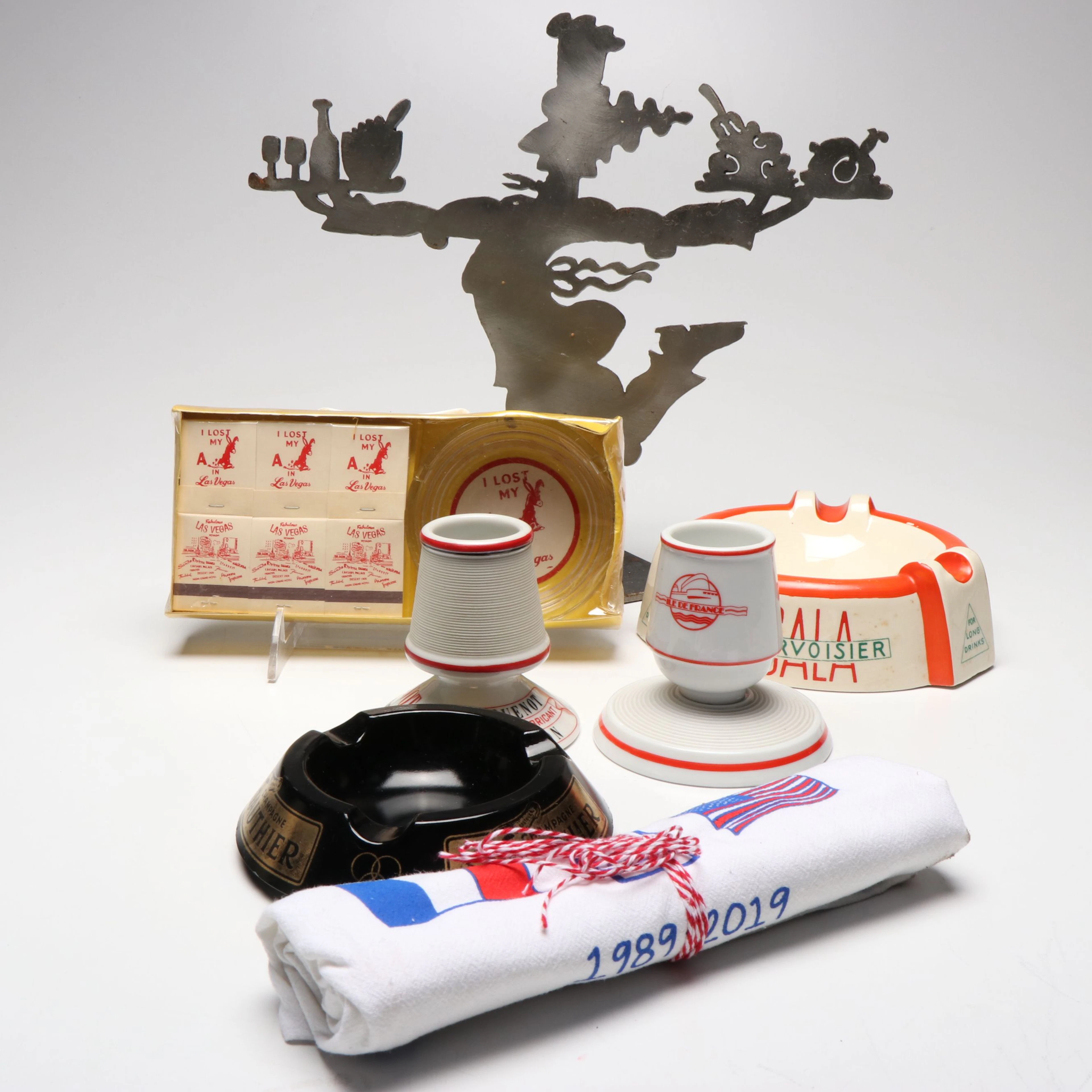 Gauthier, Courvoisier and Las Vegas Ashtrays with Match Strikers and More Décor