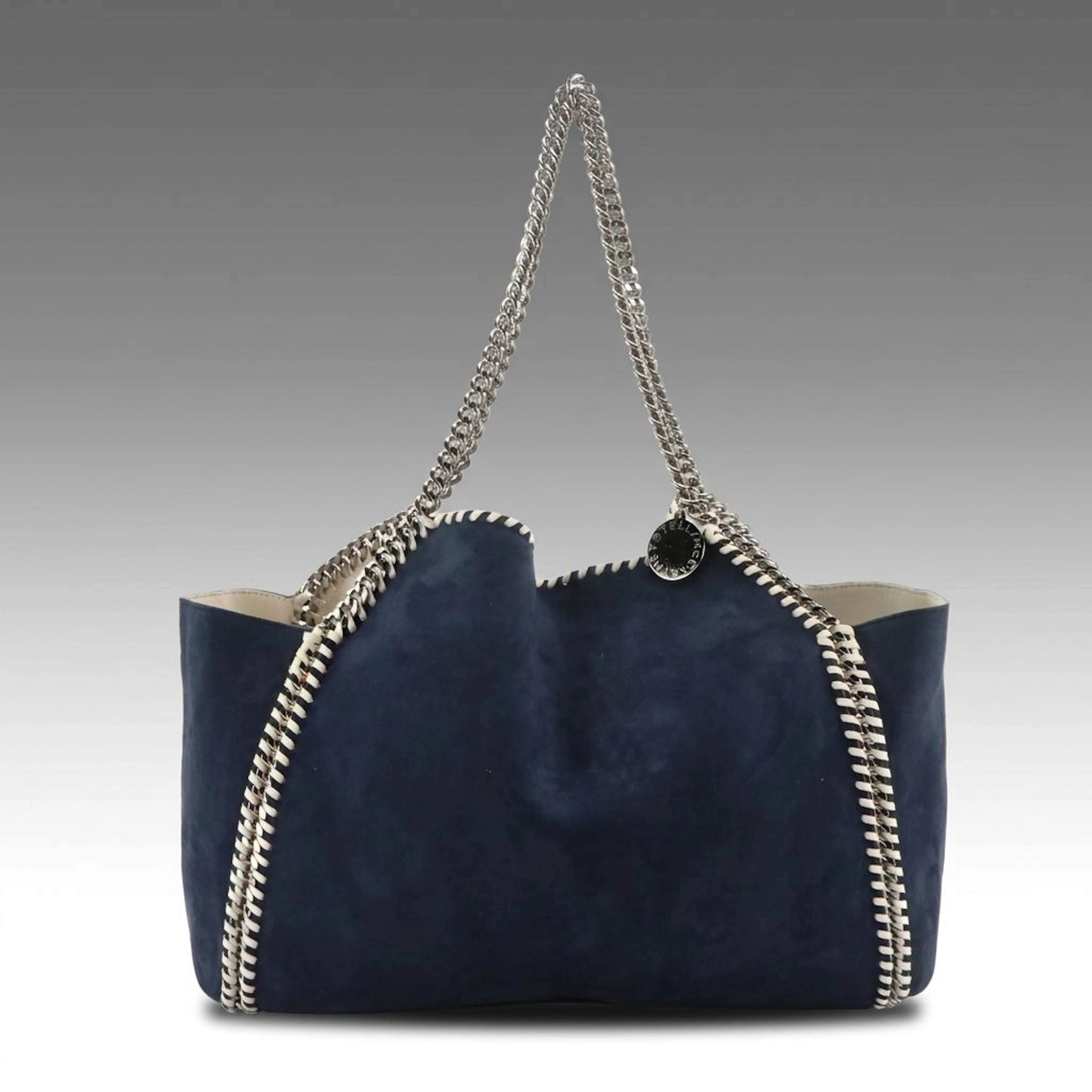 Stella McCartney Falabella Tote Bag in Dark Blue Vegetarian Suede