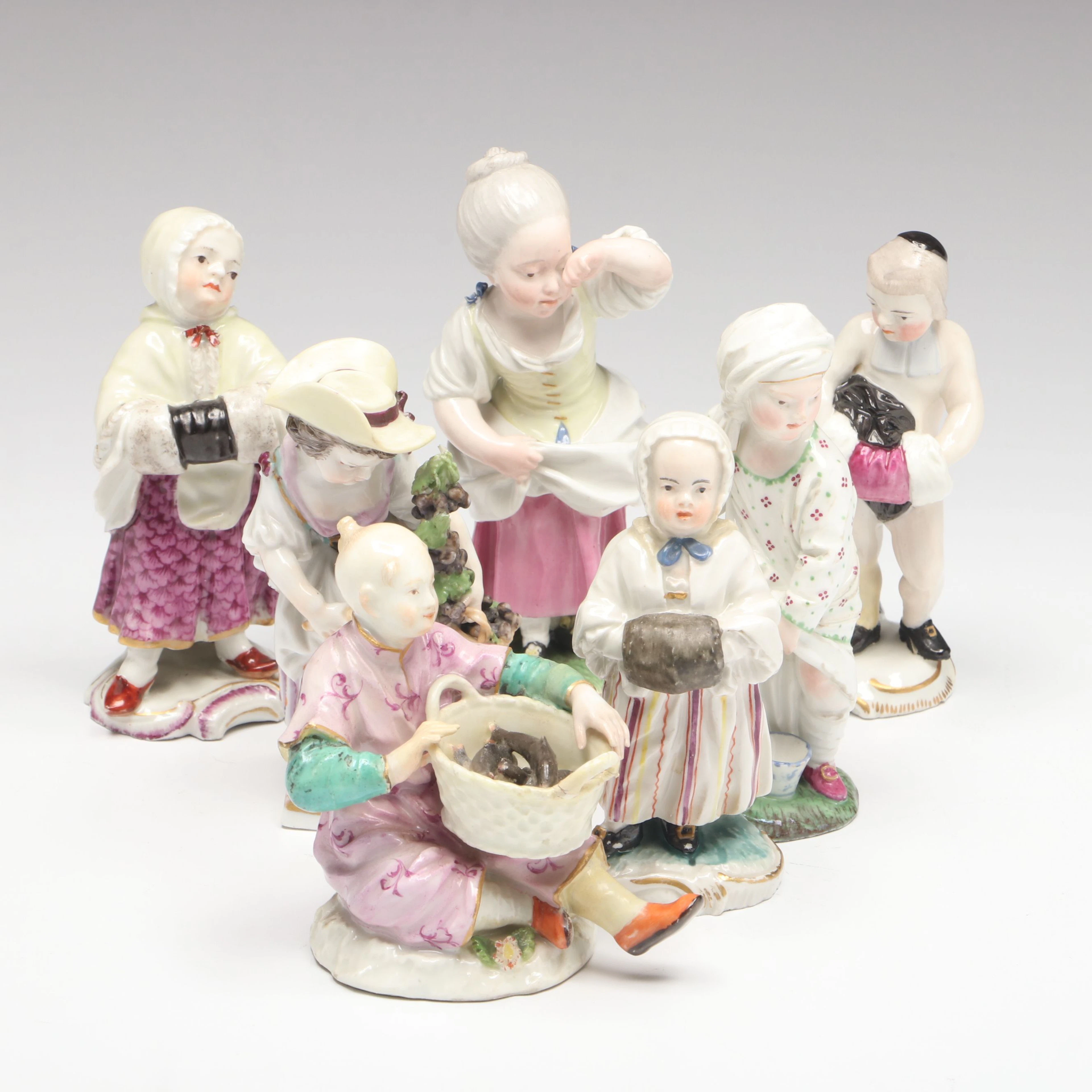 Höchst with Frankenthal and Other Dresden Style Porcelain Figurines
