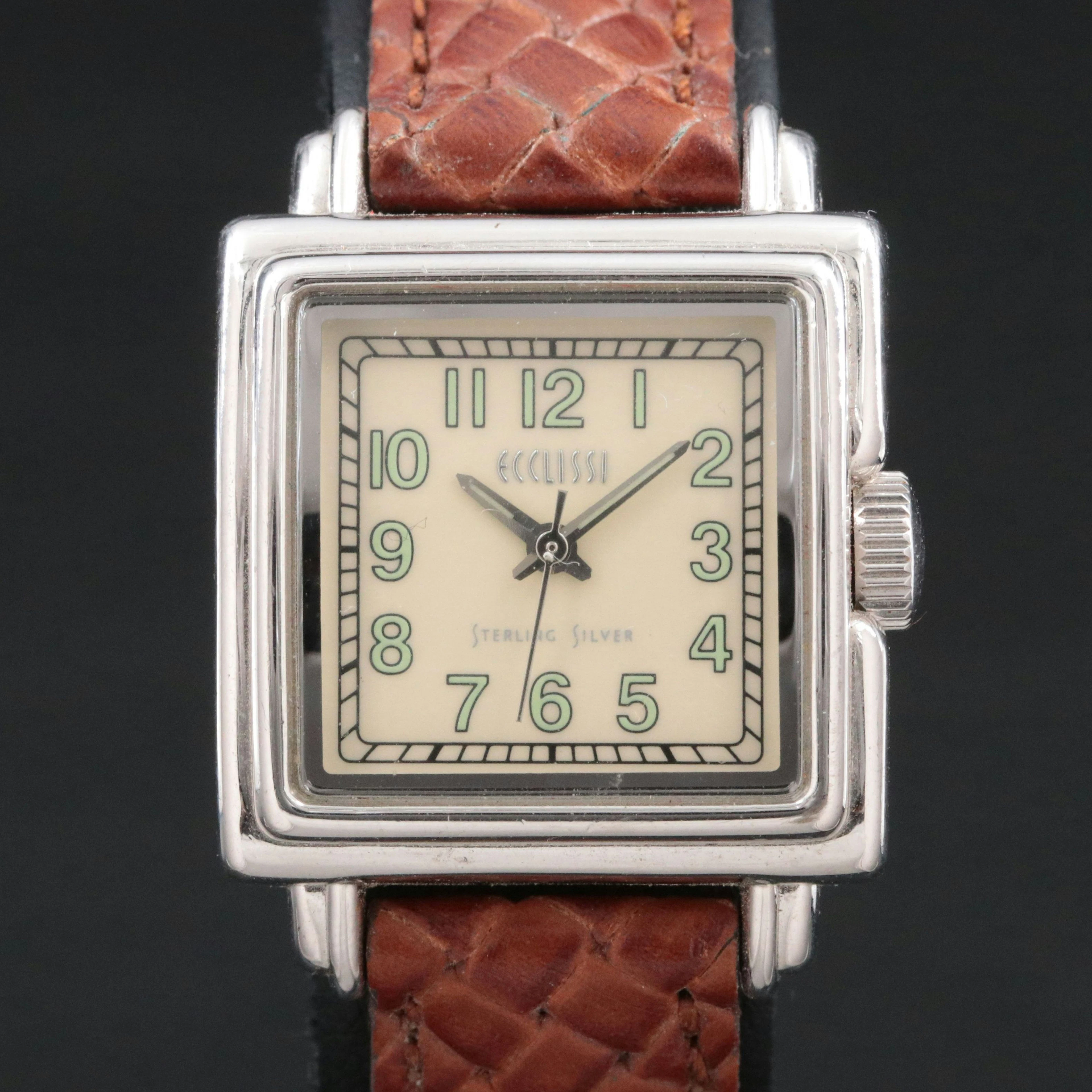 Ecclissi Sterling Silver and Steel Classic Quartz Dress Watch