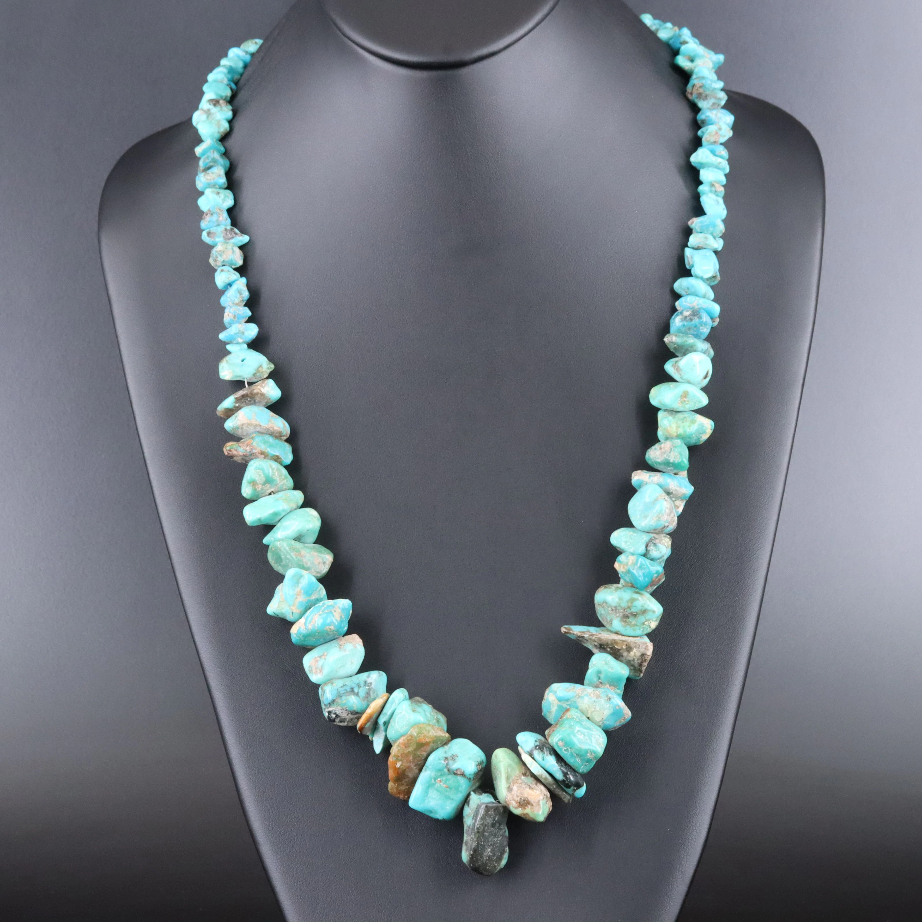 Southwestern Turquoise Necklace with Sterling Clasp