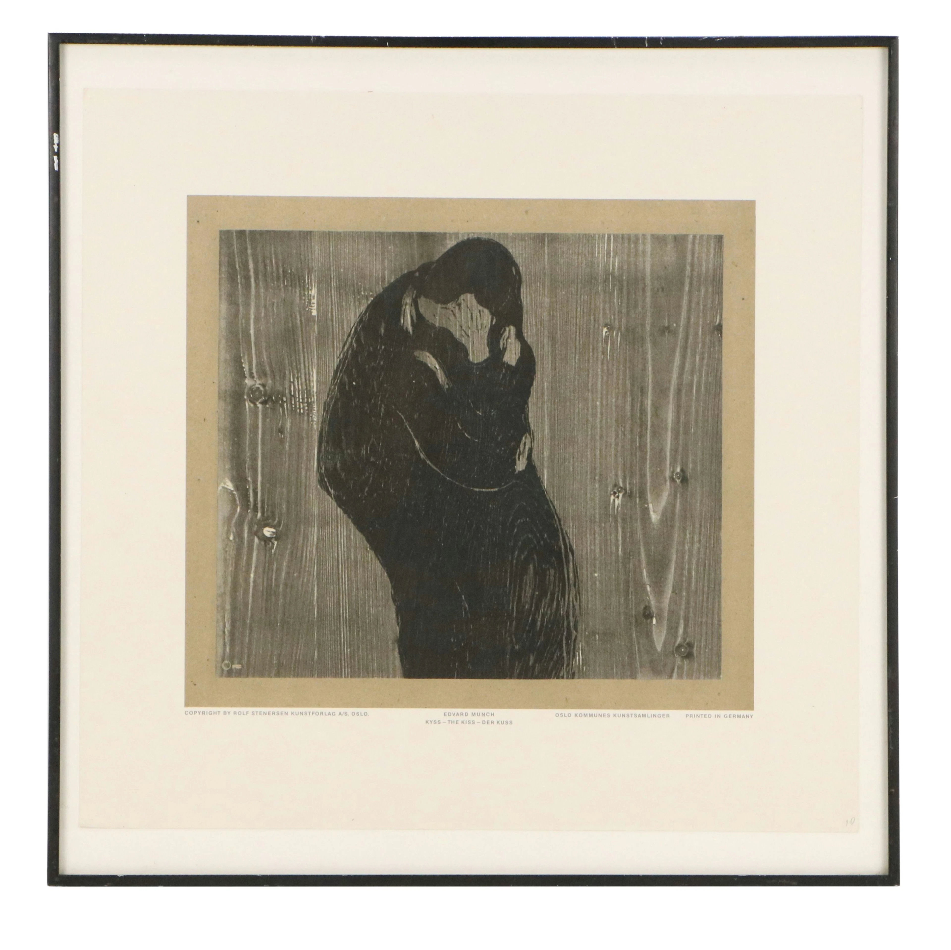 After Edvard Munch Offset Lithograph "The Kiss"